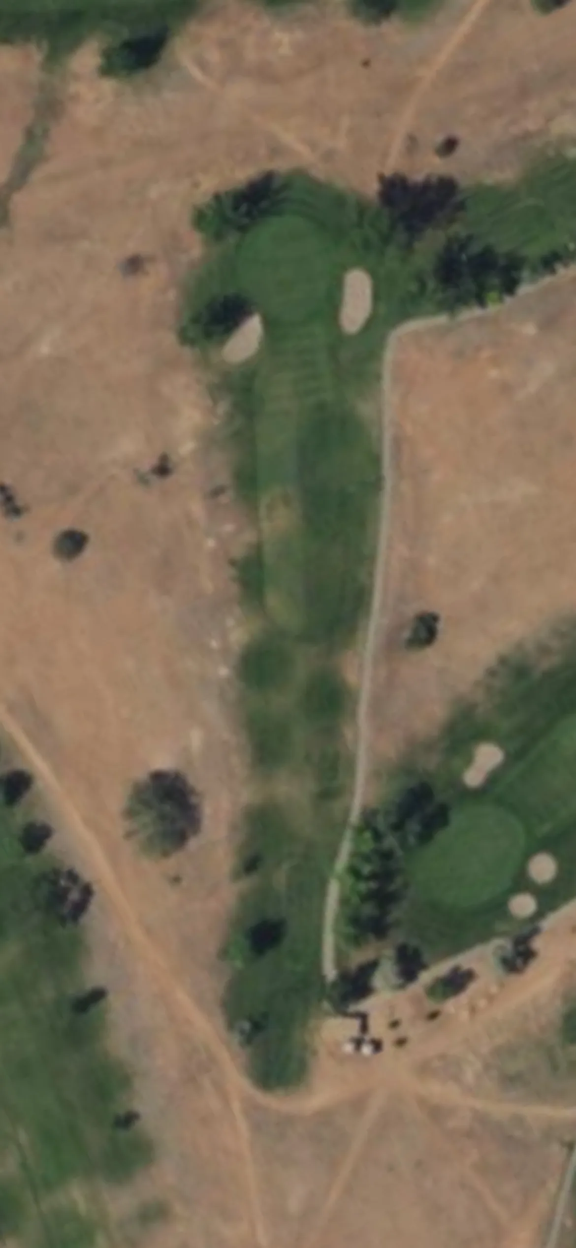 Santa Fe CC hole 8 aerial preview, par 3, 223 yards
