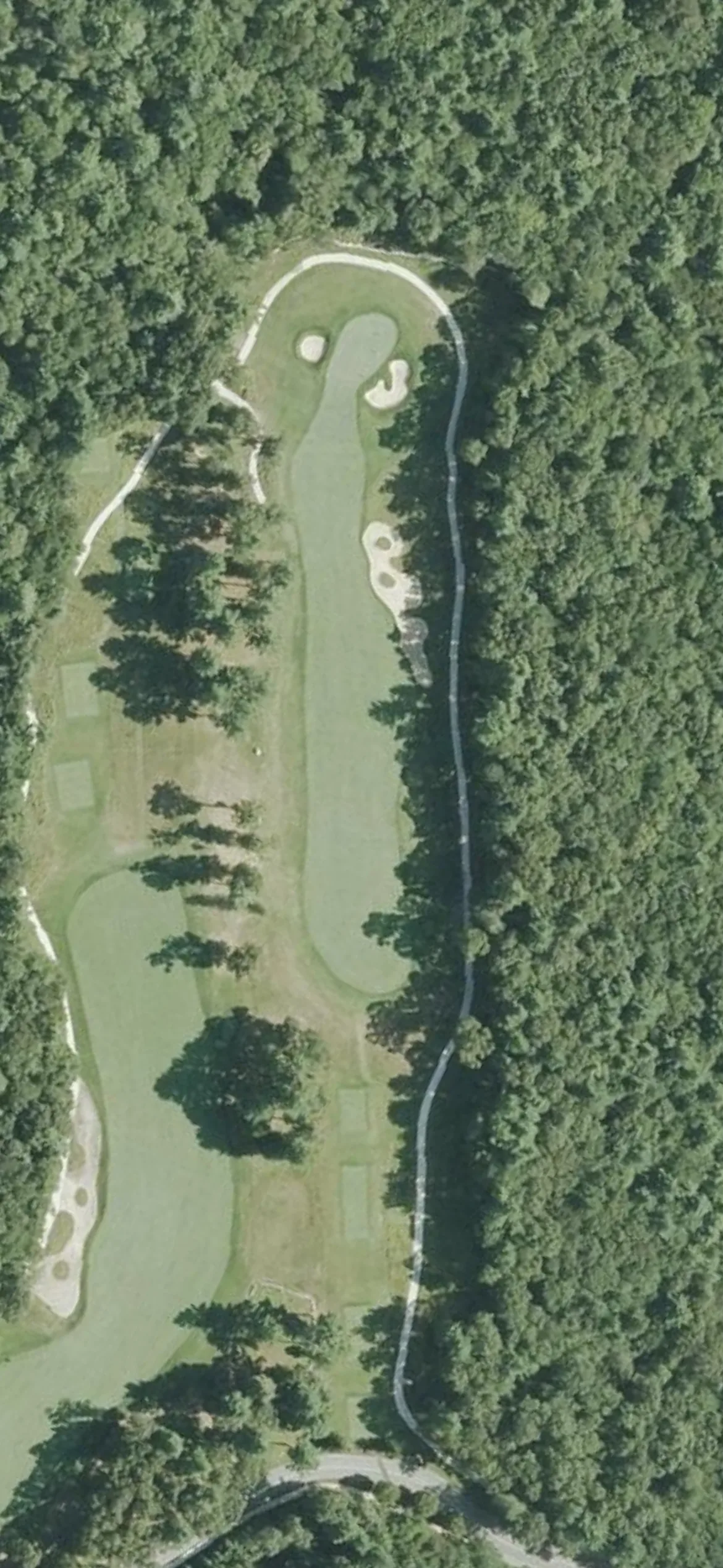 Bay Club at Mattapoisett hole 5 aerial preview, par 4, 384 yards