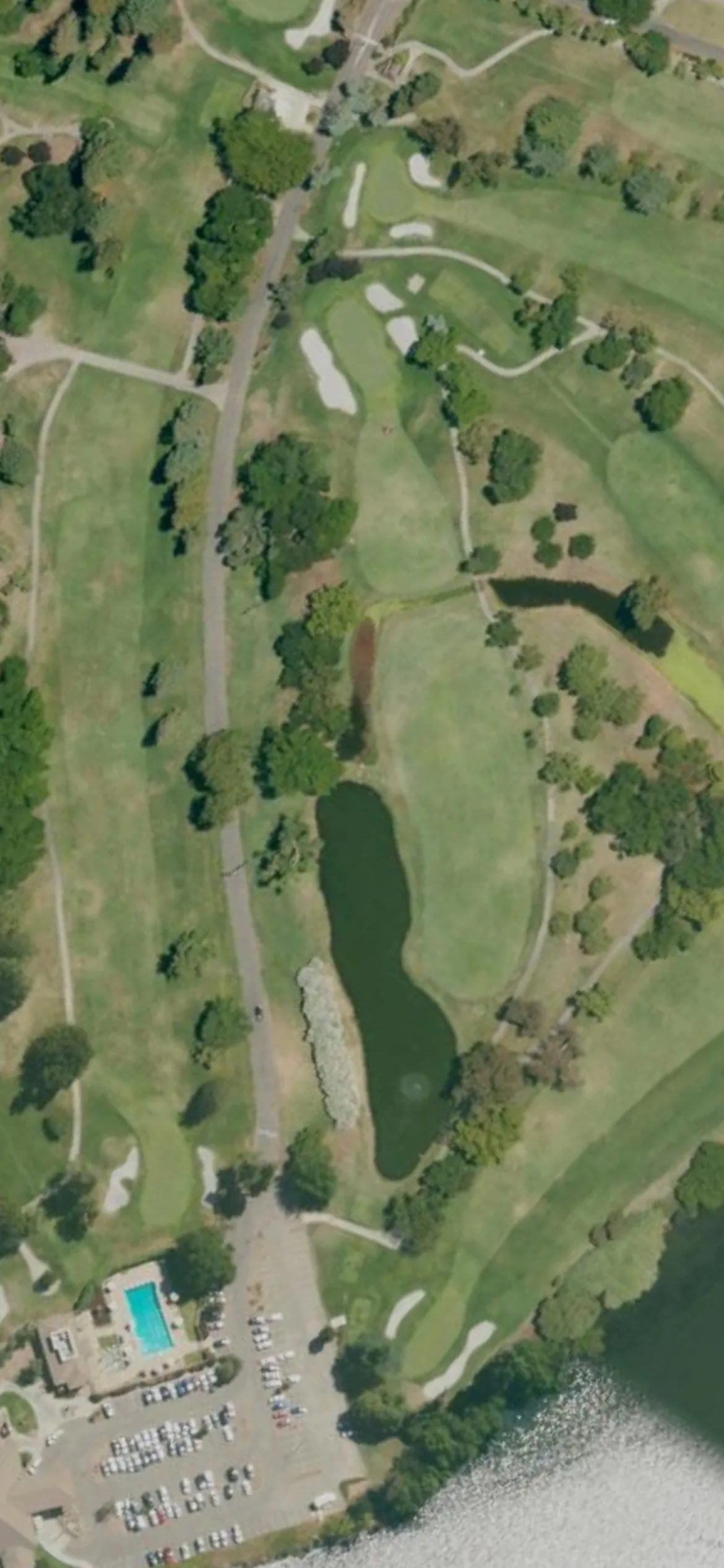 Stockton GCC hole 10 aerial preview, par 4, 362 yards