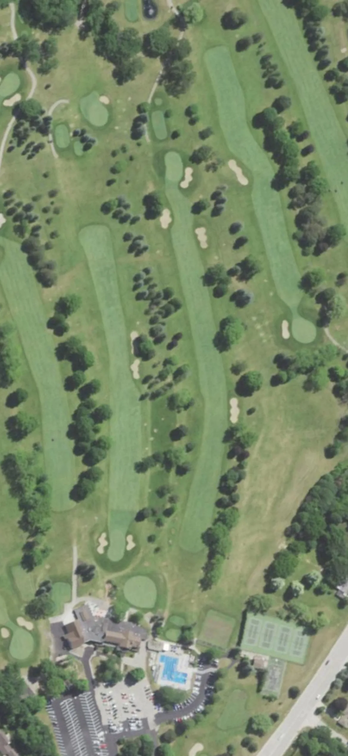 Meadowbrook Country Club hole 10 aerial preview, par 5, 484 yards