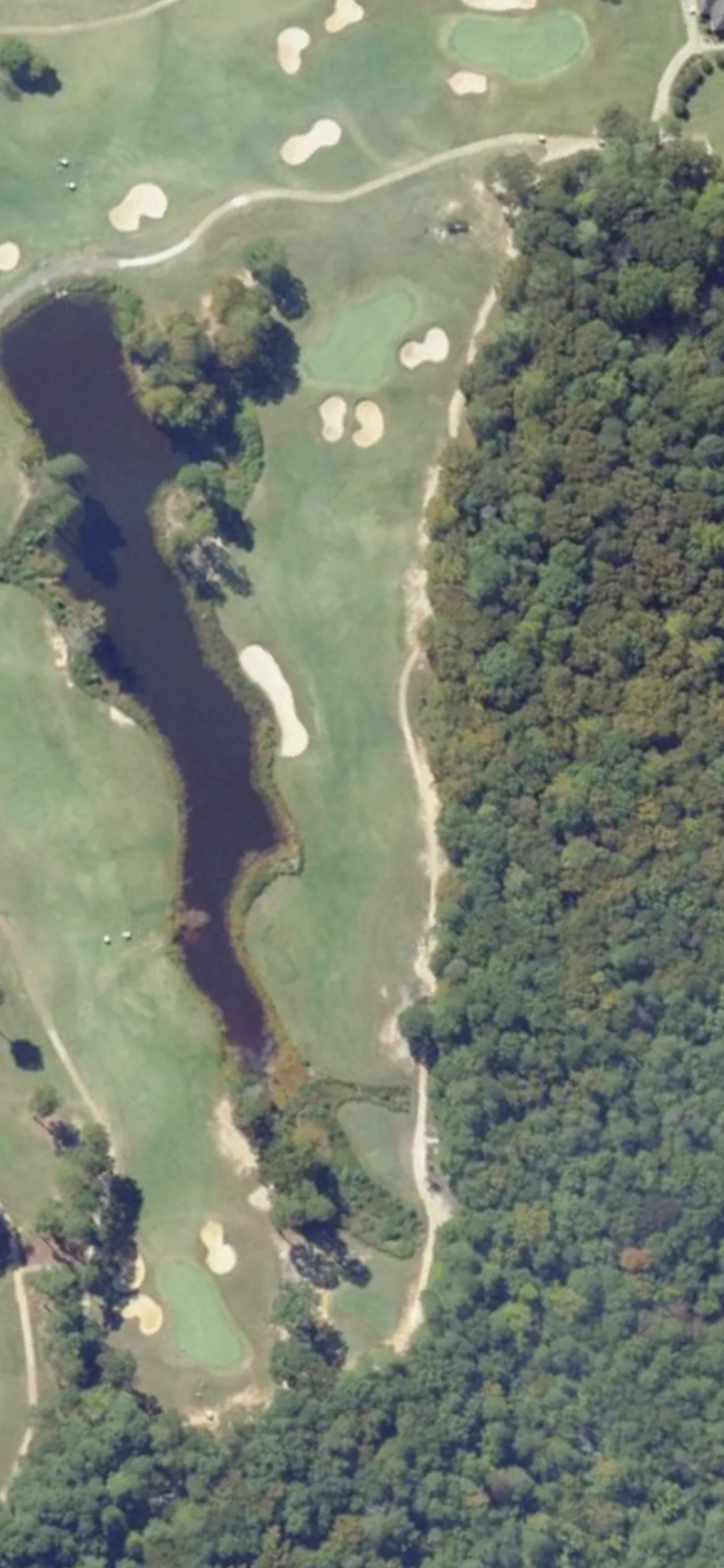Kiskiack Golf Club hole 9 aerial preview, par 4, 368 yards