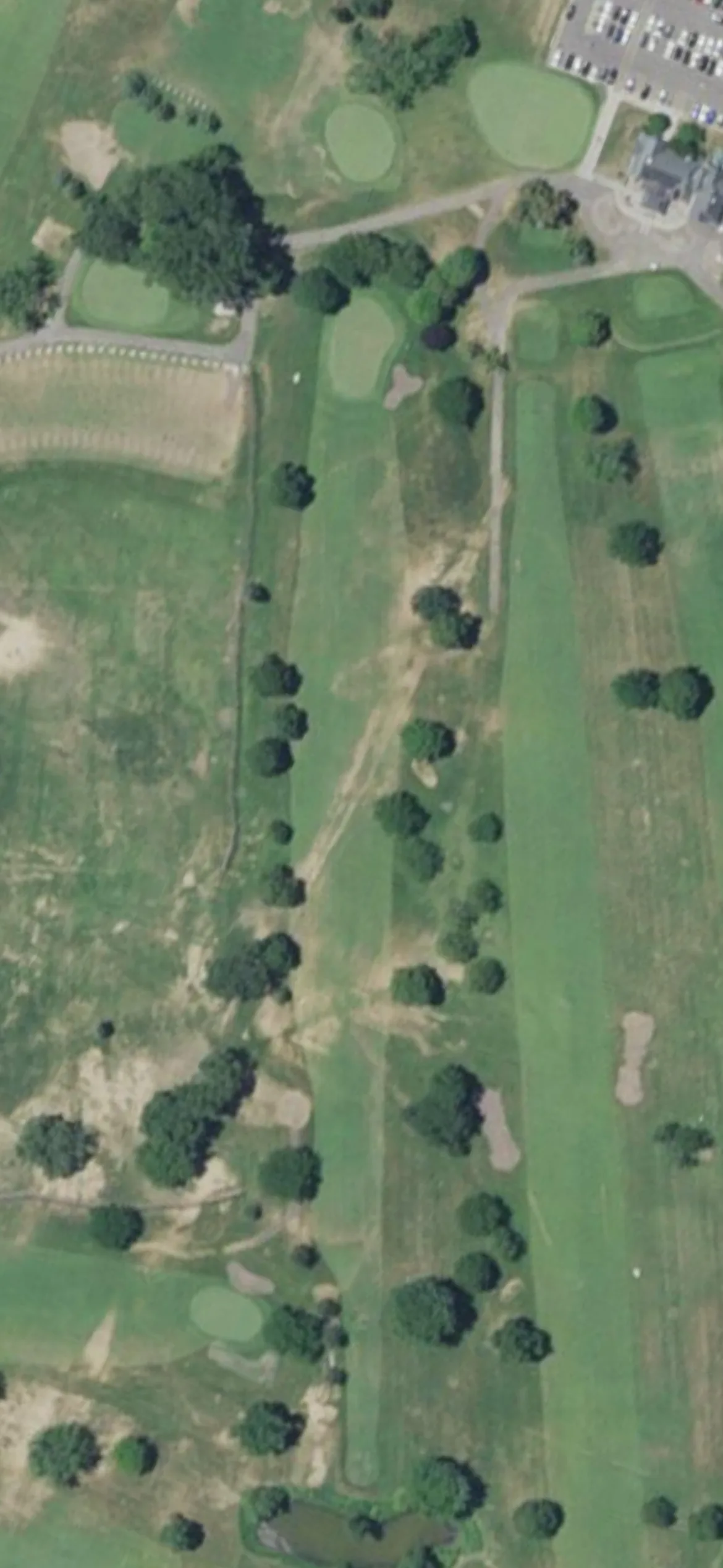 Hiawatha Golf Club hole 18 aerial preview, par 4, 371 yards