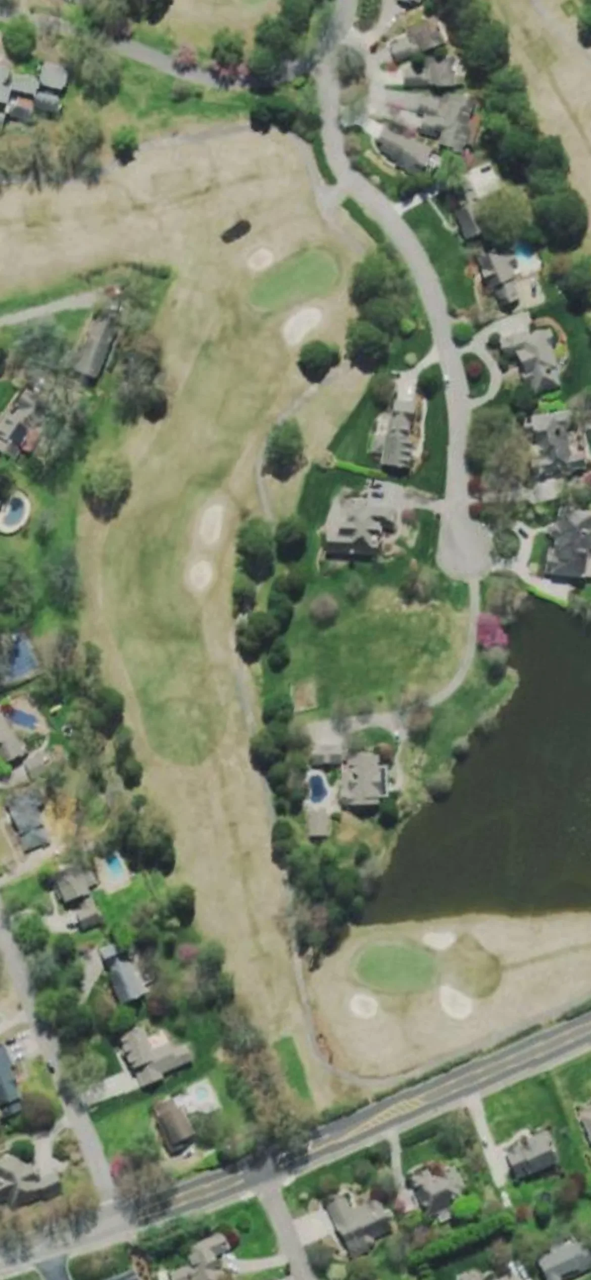 Fox Den Country Club hole 14 aerial preview, par 4, 368 yards