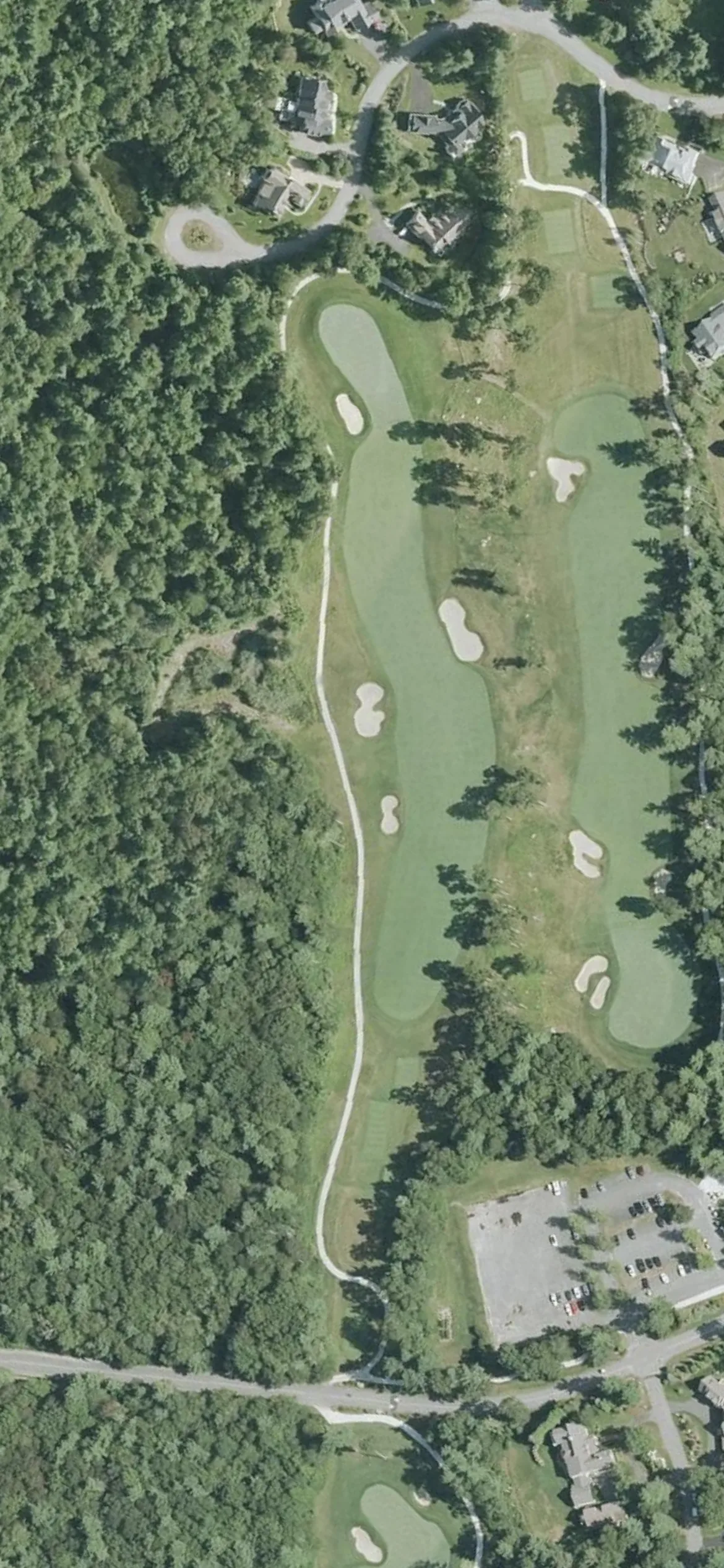 Bay Club at Mattapoisett hole 17 aerial preview, par 4, 479 yards