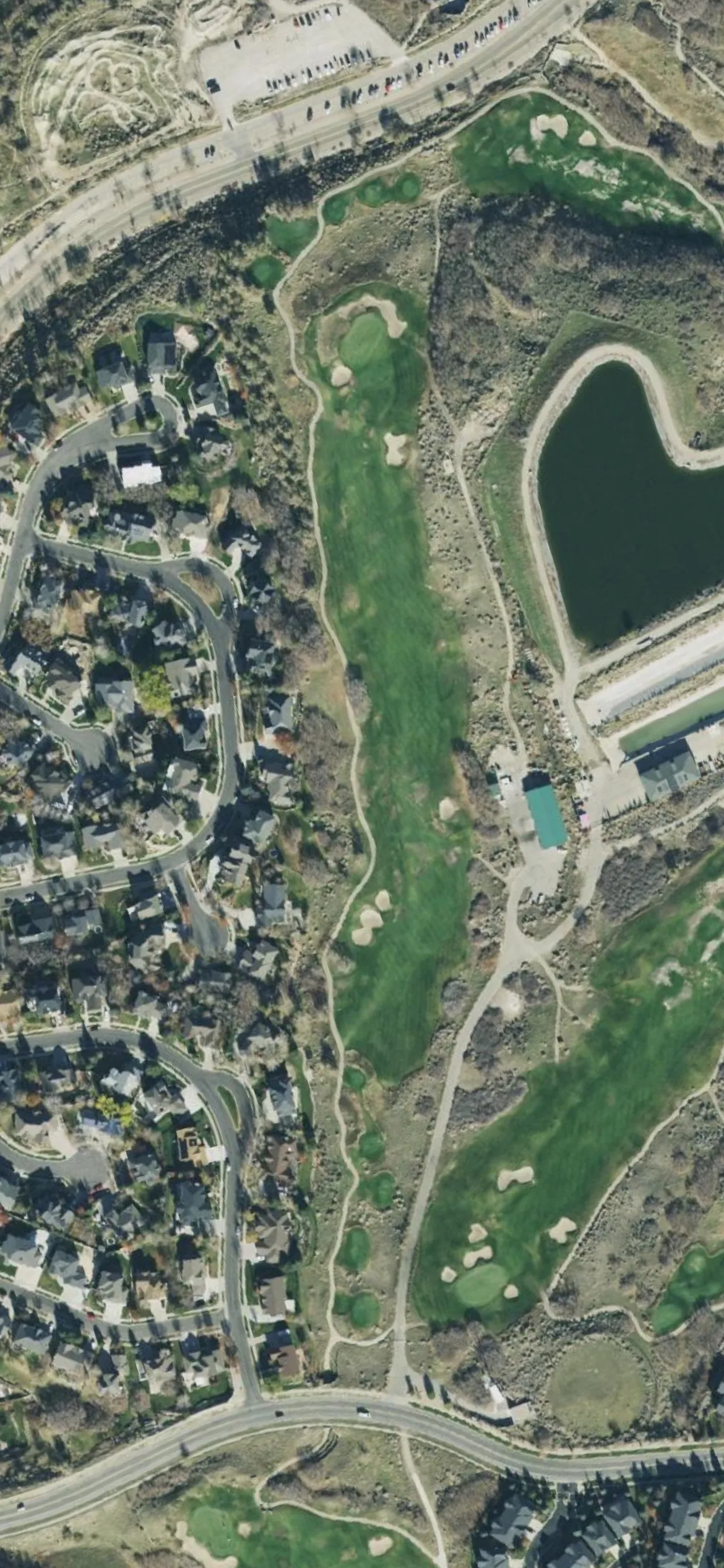 South Mountain GC hole 13 aerial preview, par 5, 606 yards