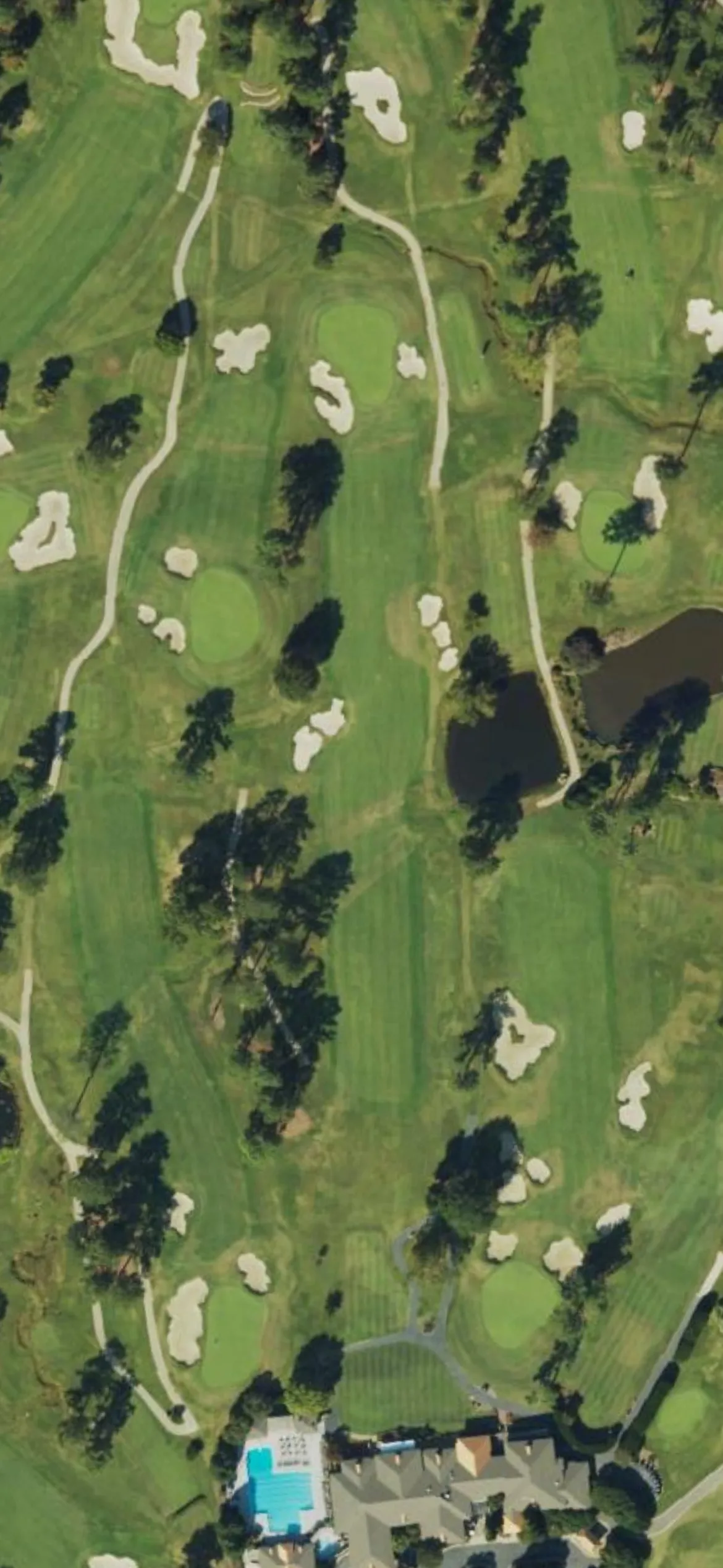Raleigh CC hole 10 aerial preview, par 4, 411 yards