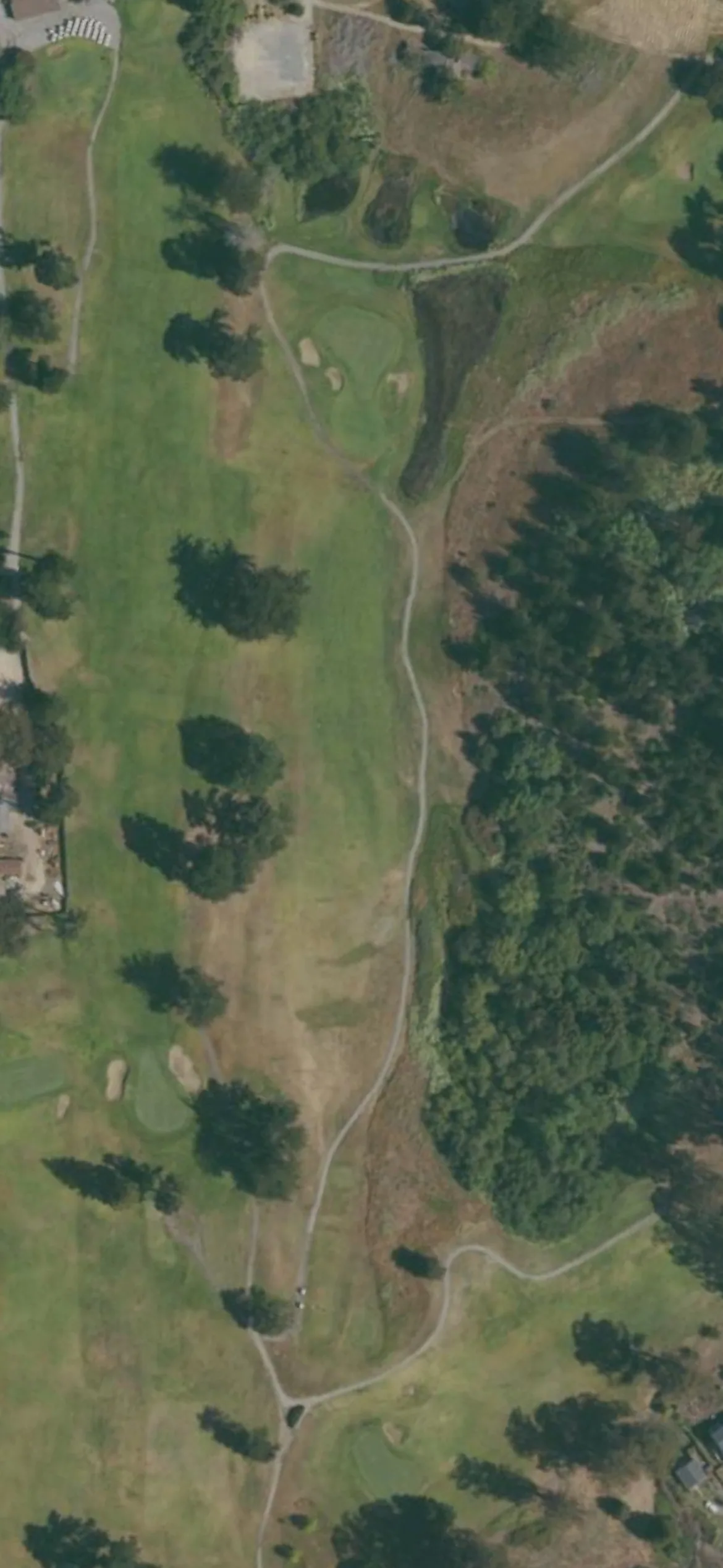 Pajaro Valley GC hole 2 aerial preview, par 4, 396 yards