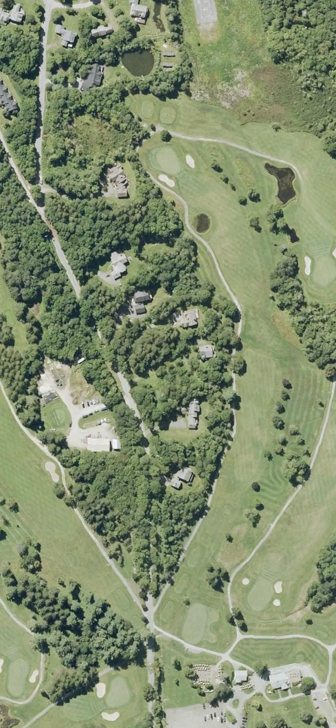 Mount Snow Country Club hole 16 aerial preview, par 5, 574 yards