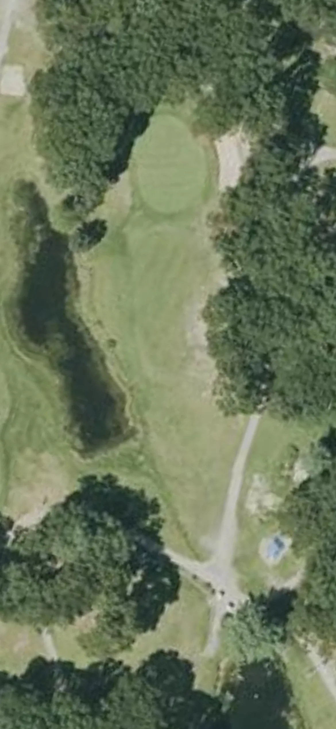 Rockland Golf Course hole 6 aerial preview, par 3, 160 yards