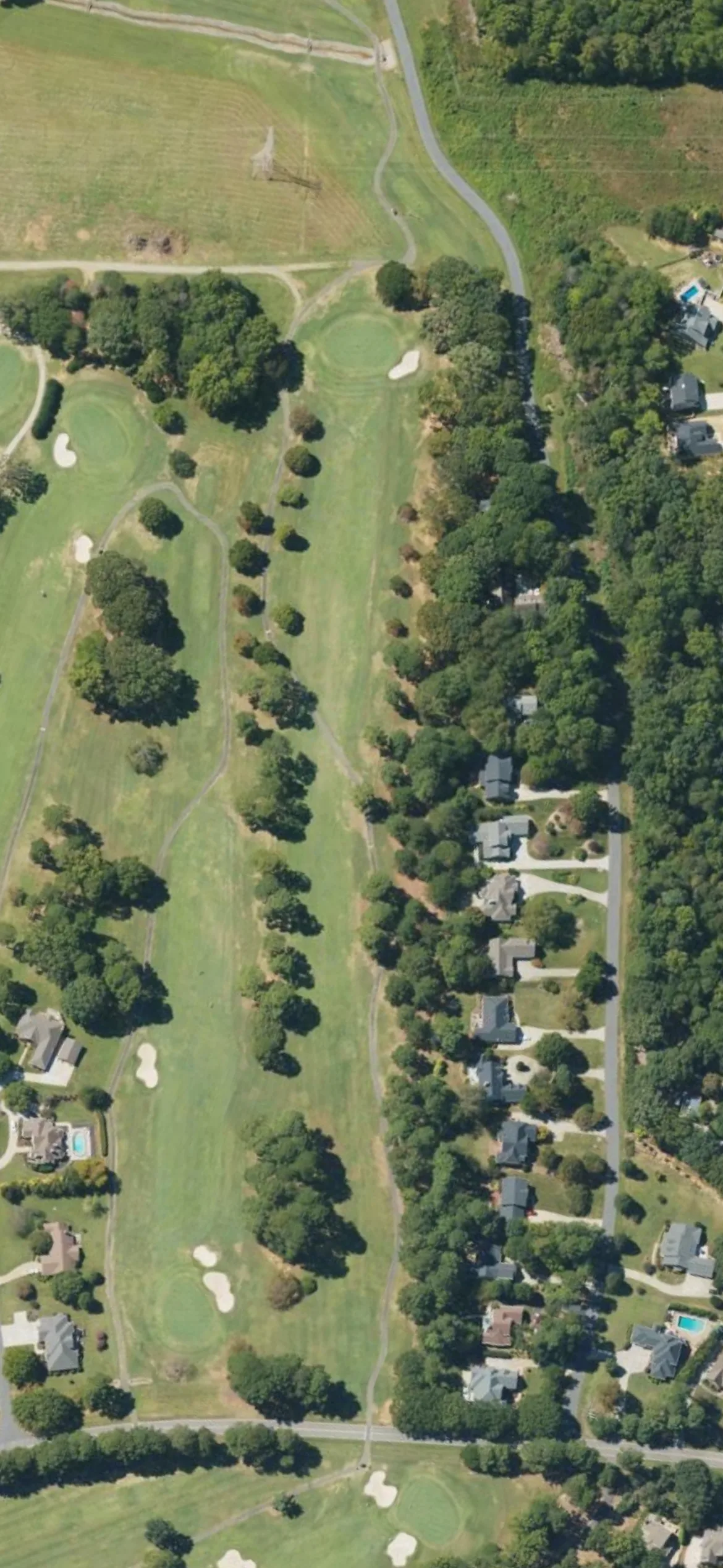 Cowans Ford CC hole 5 aerial preview, par 5, 527 yards
