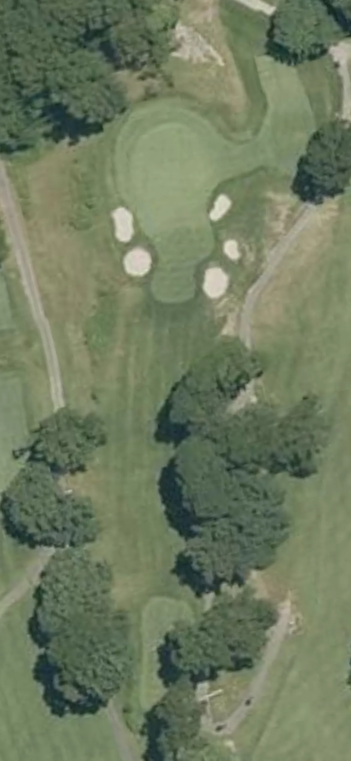 George Wright Municipal Golf Course hole 8 aerial preview, par 3, 167 yards