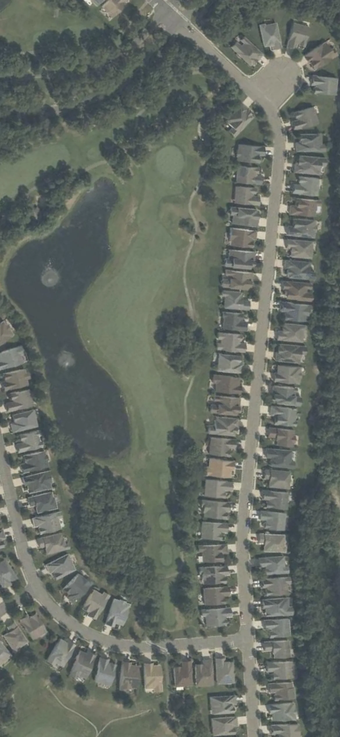 Westlake Golf & Country Club hole 8 aerial preview, par 4, 416 yards