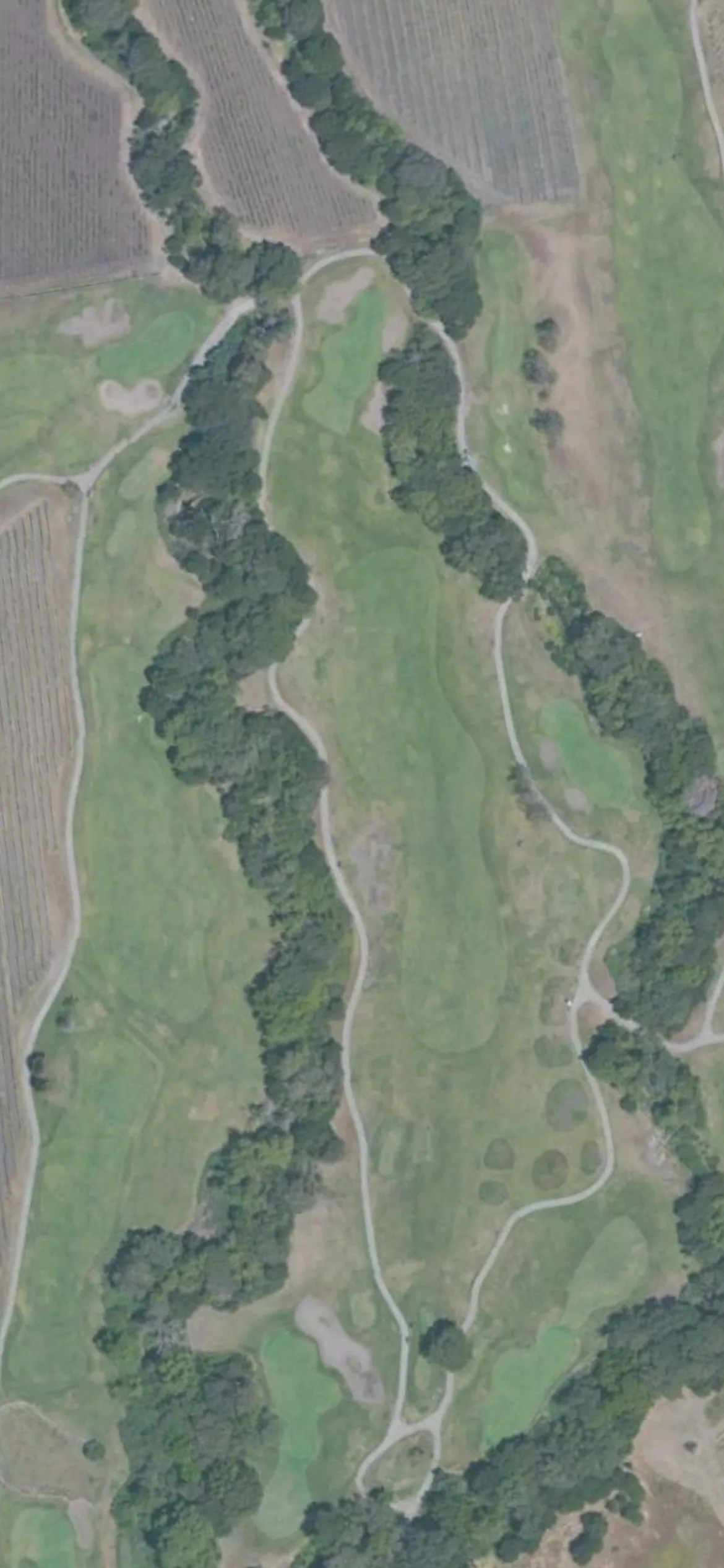 Chardonnay GC hole 17 aerial preview, par 4, 454 yards