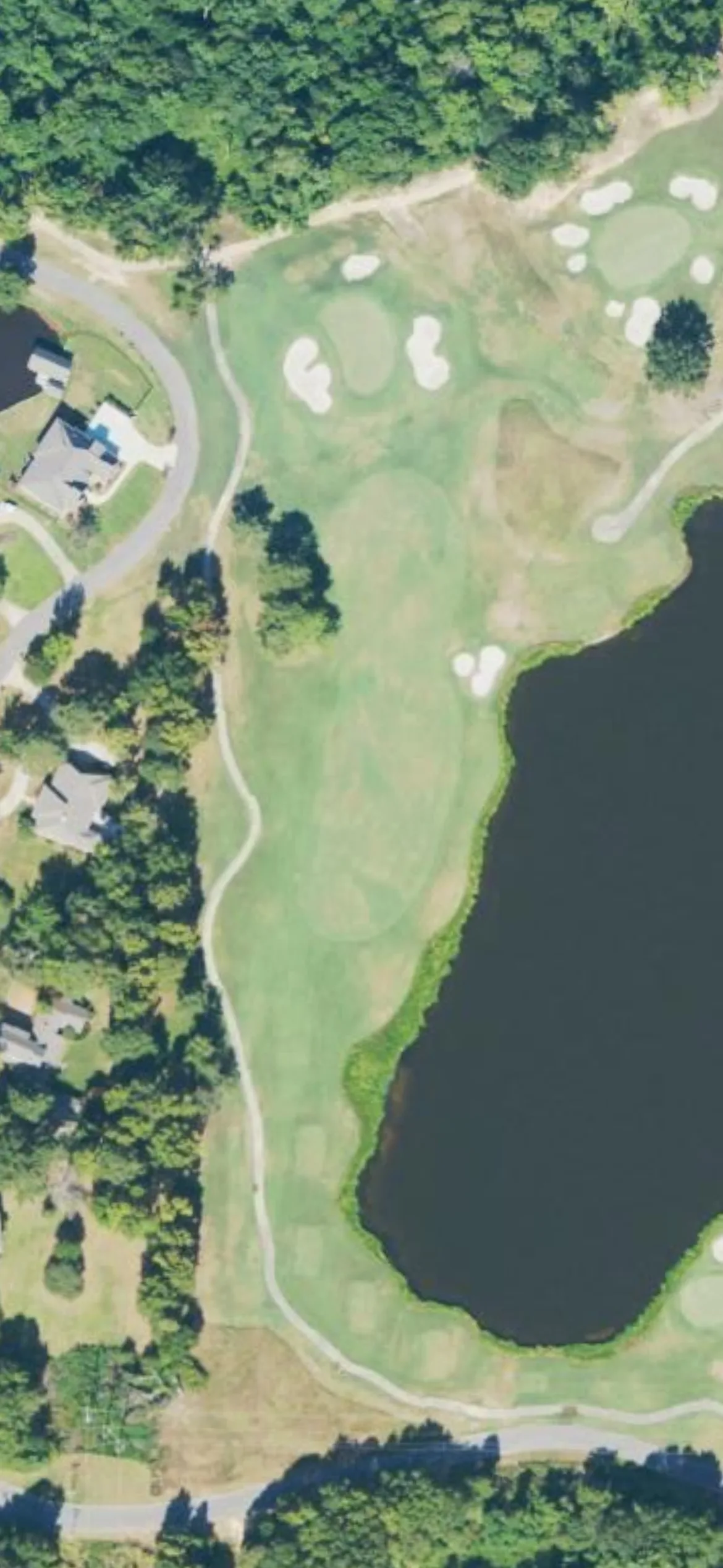 Canebrake Country Club - Canebrake Golf Club hole 8 aerial preview, par 4, 343 yards