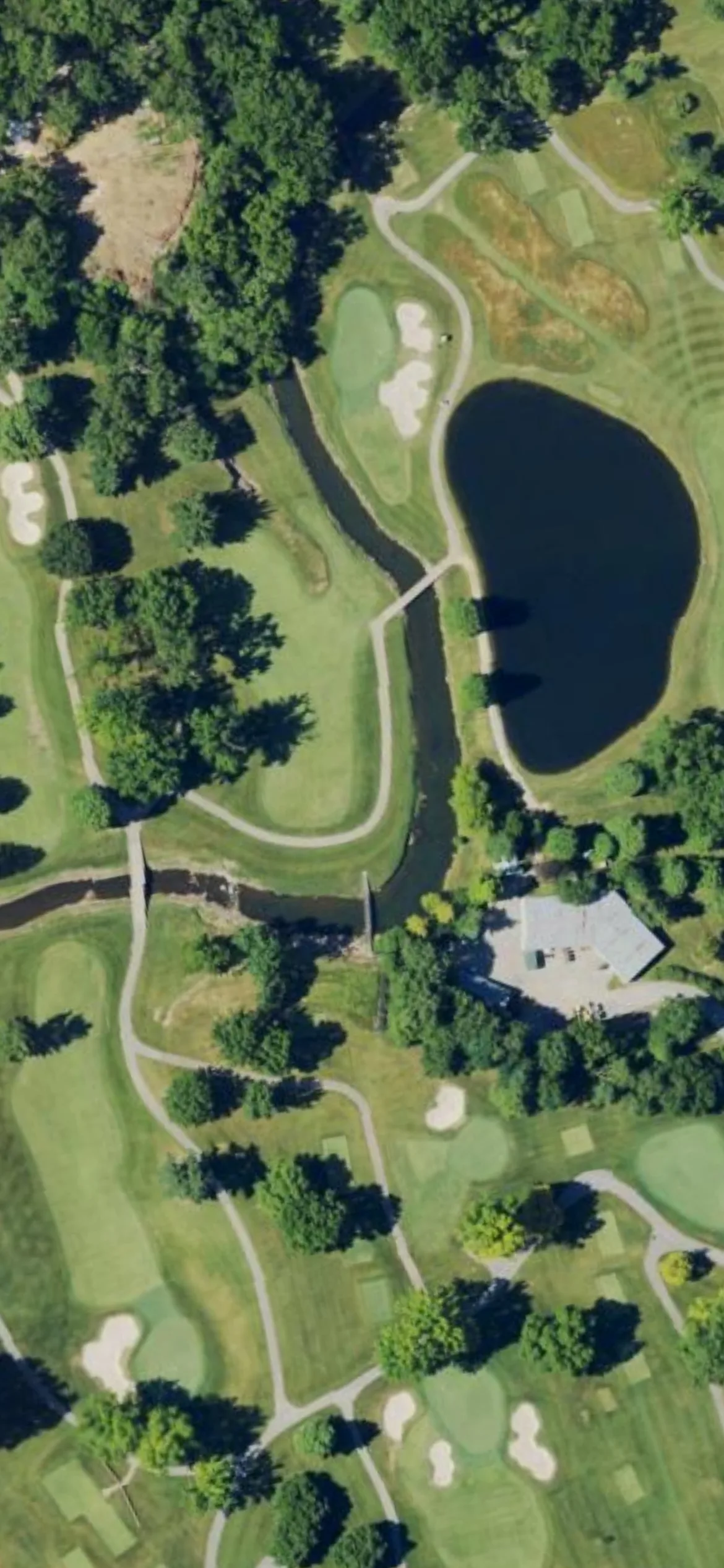 Big Spring Country Club hole 12 aerial preview, par 4, 324 yards