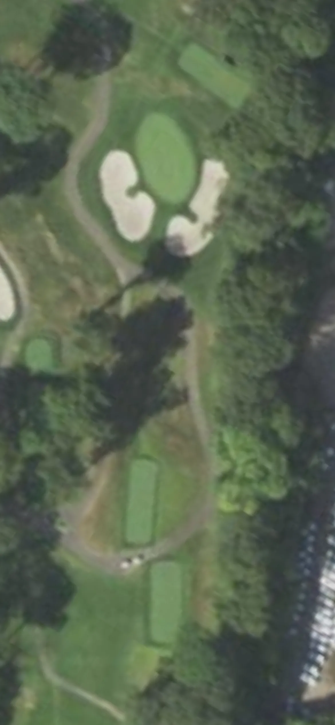Glen Head Country Club hole 16 aerial preview, par 3, 153 yards