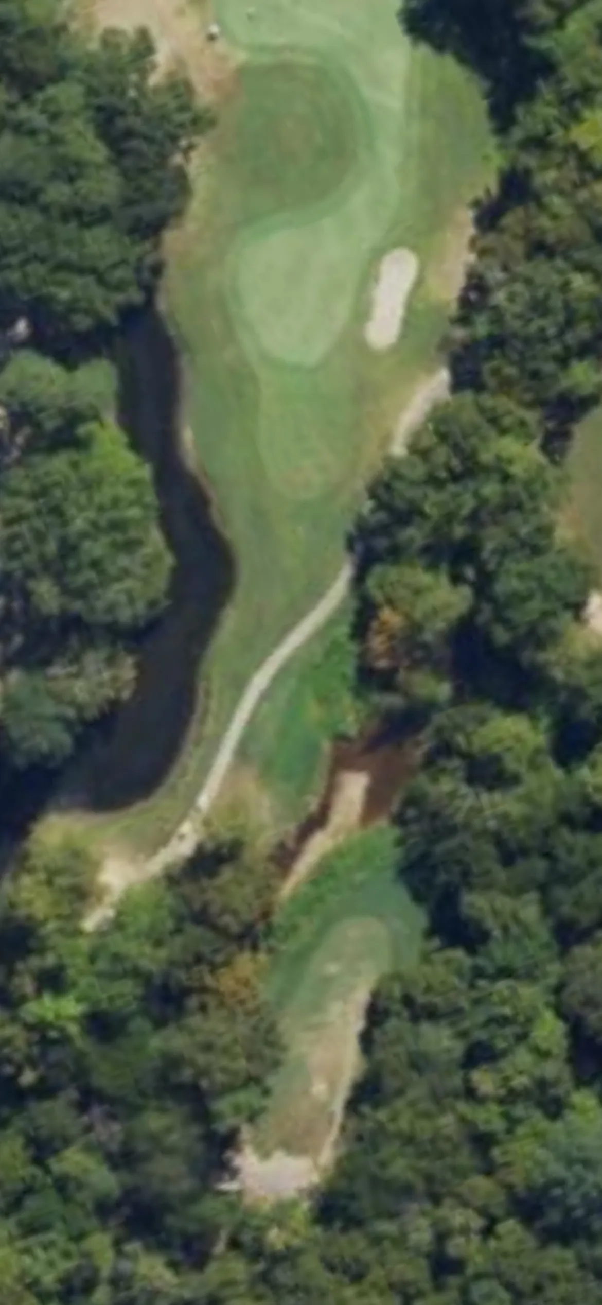 Lochmere GC hole 11 aerial preview, par 3, 157 yards