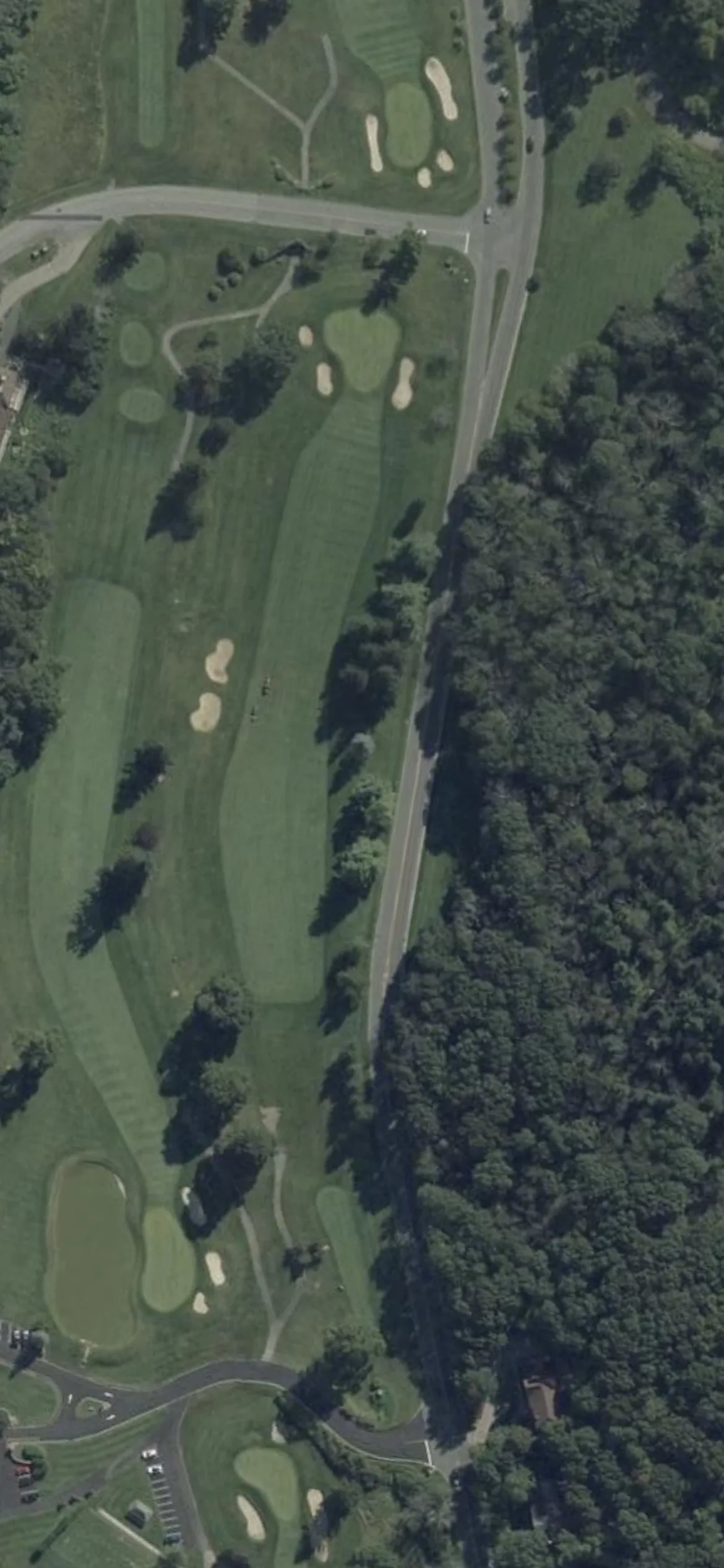 Panther Valley Country Club hole 15 aerial preview, par 4, 384 yards