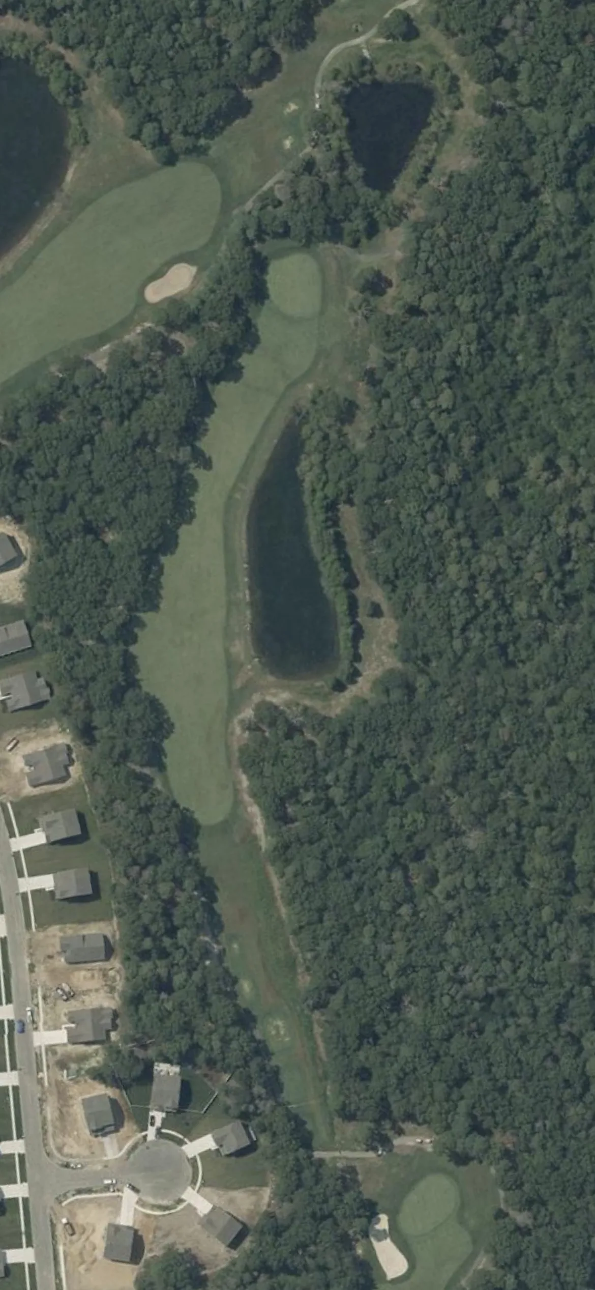 Harbor Pines GC hole 5 aerial preview, par 4, 457 yards
