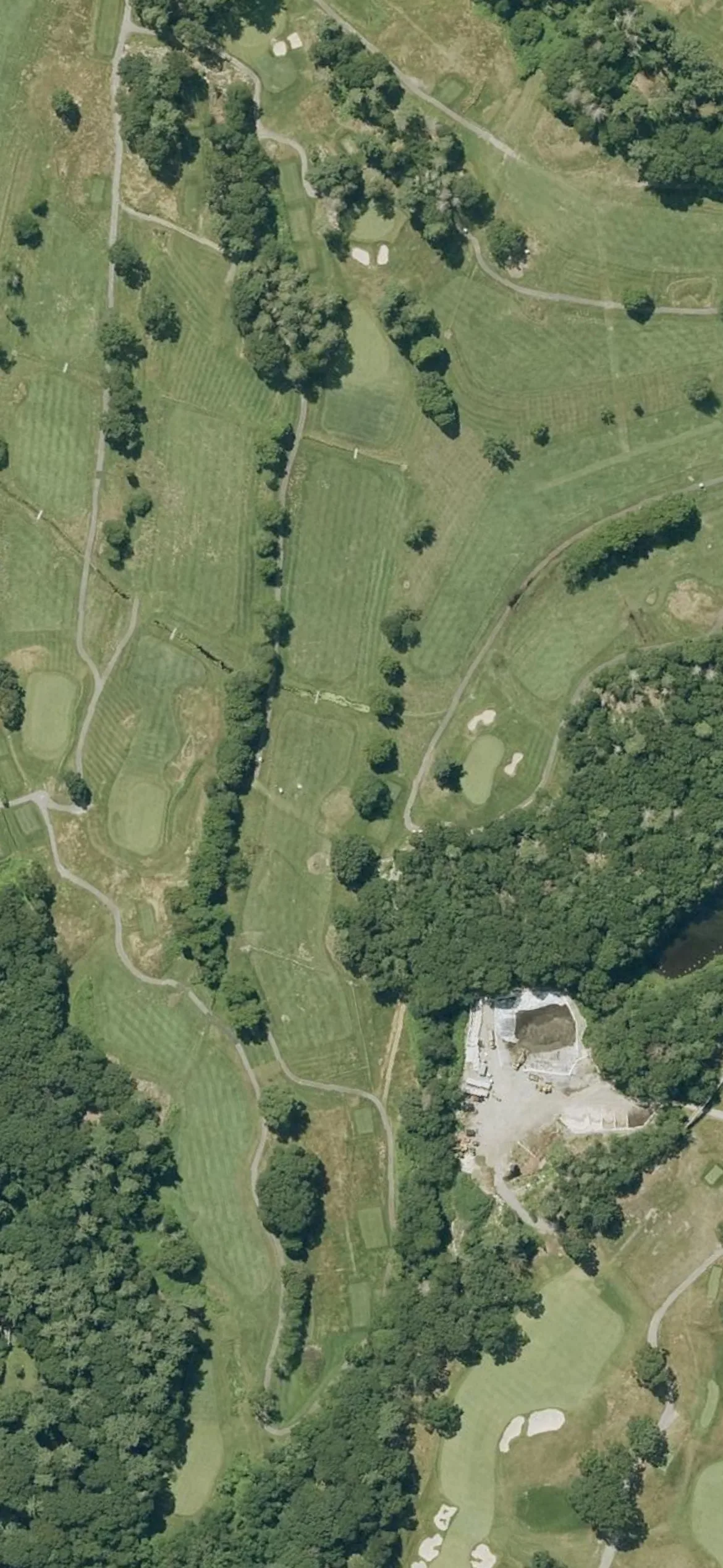 Brookline Golf Course hole 15 aerial preview, par 5, 547 yards