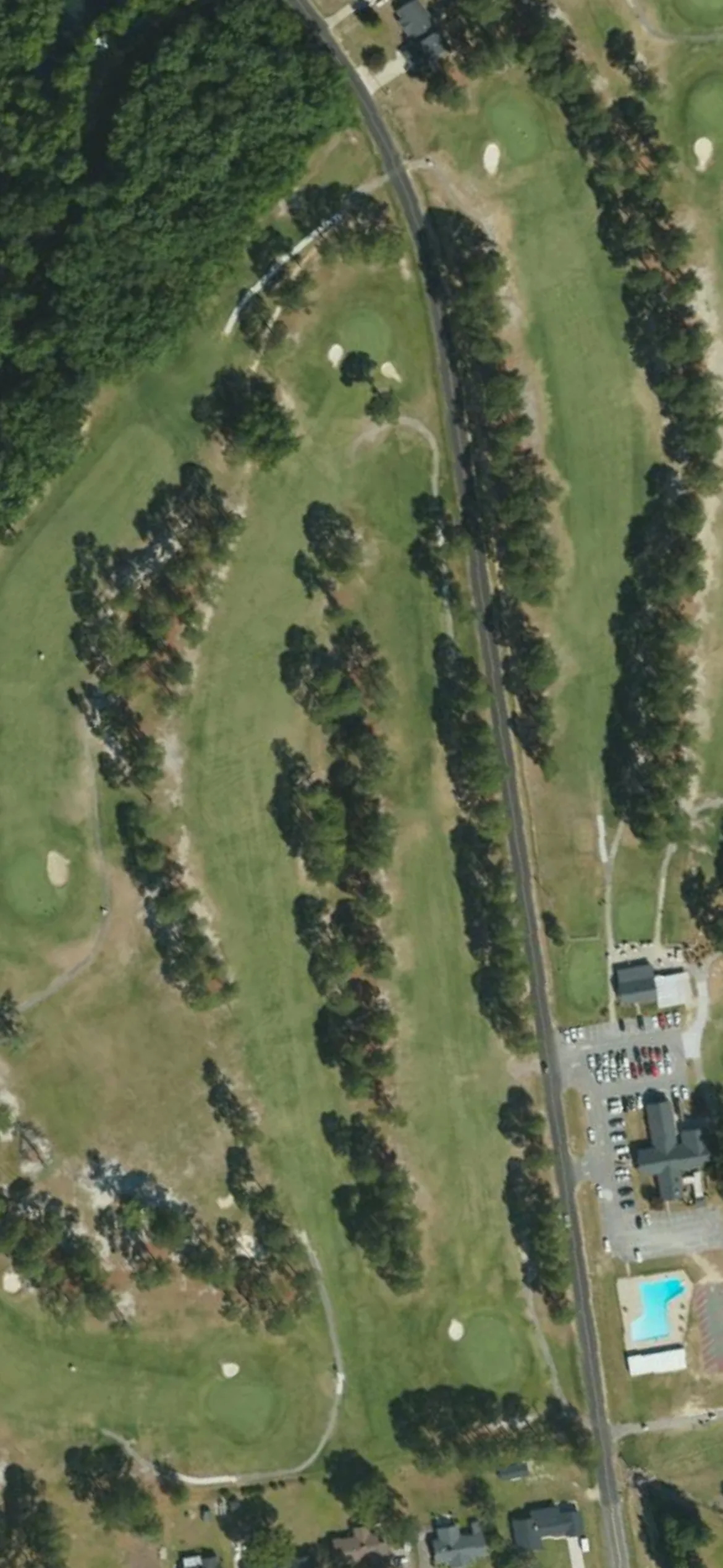 Southern Wayne CC hole 5 aerial preview, par 5, 491 yards