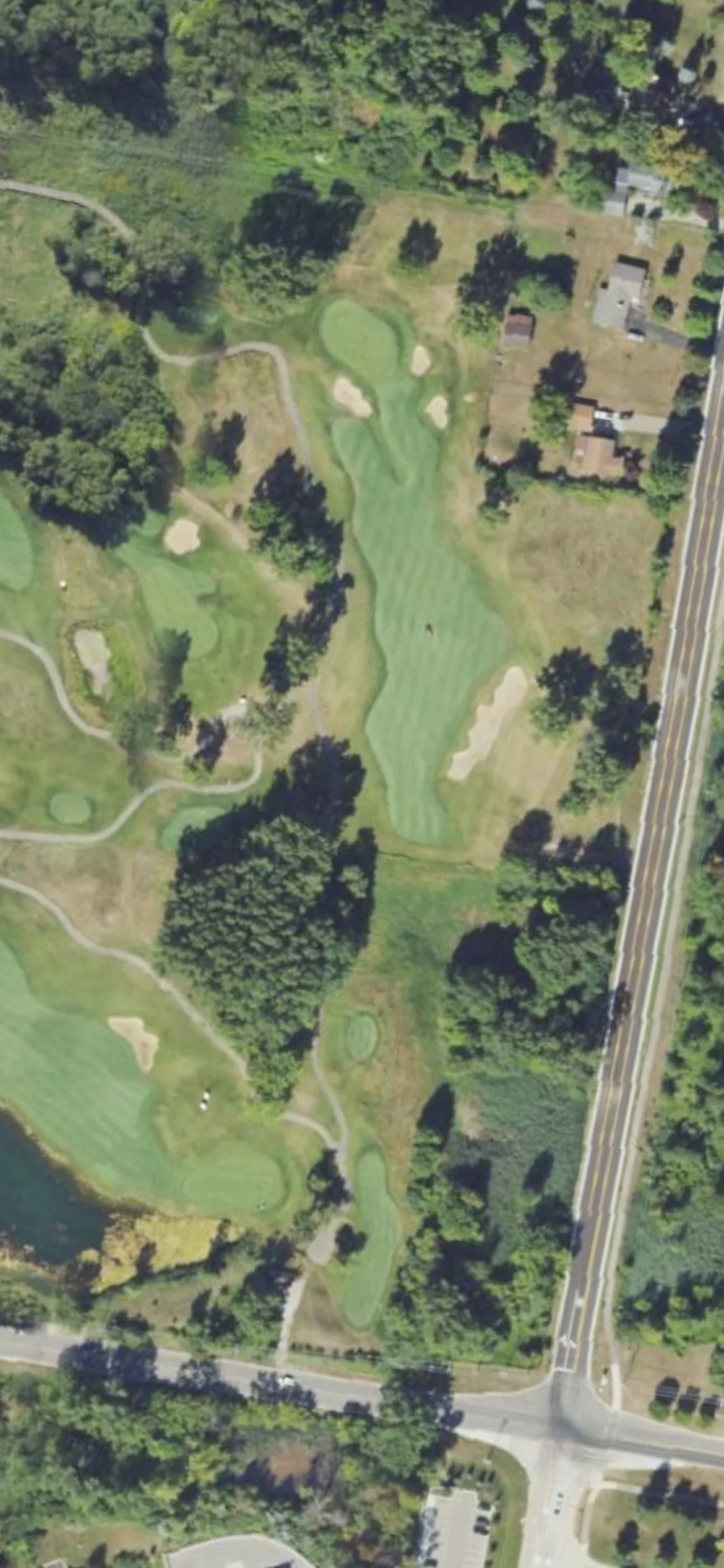 Fieldstone GC hole 4 aerial preview, par 4, 370 yards