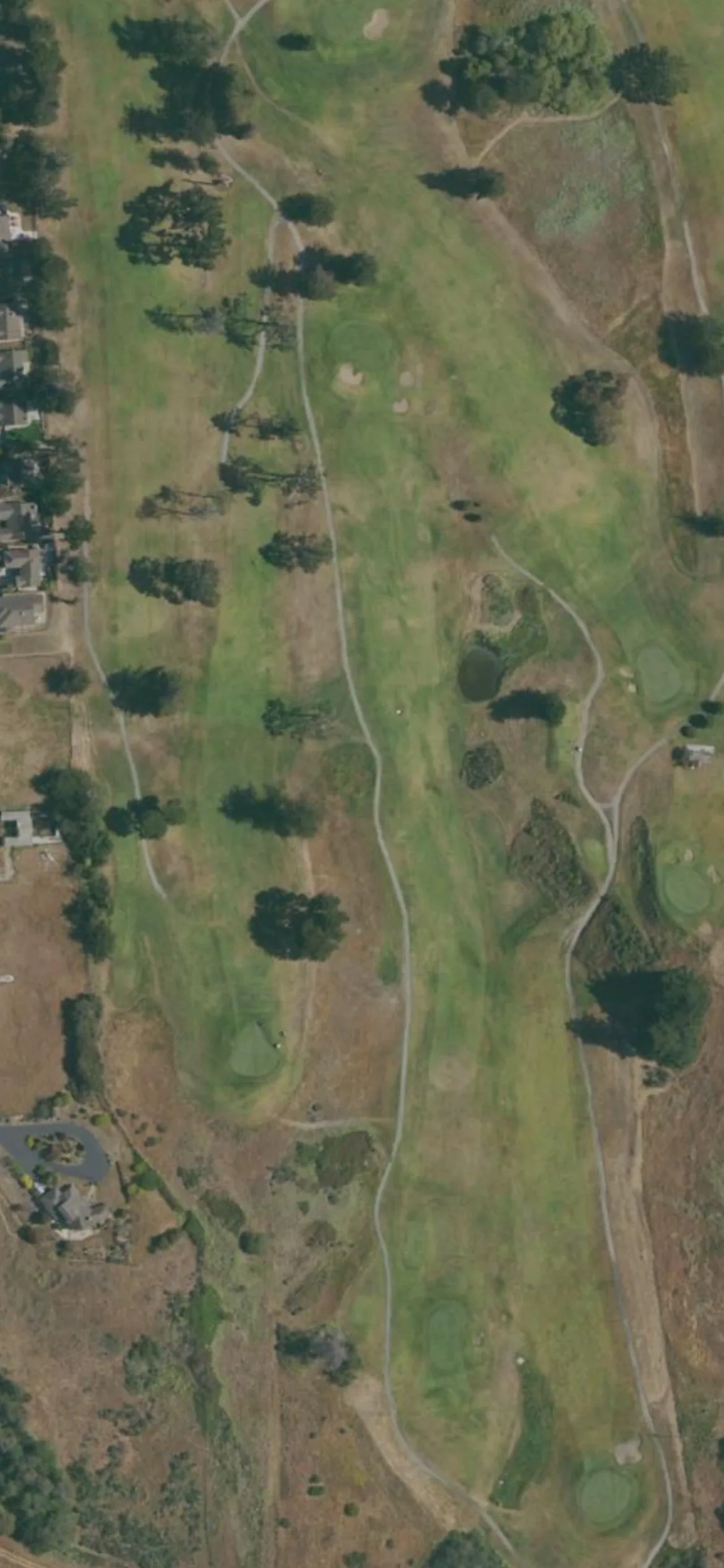 Pajaro Valley GC hole 15 aerial preview, par 5, 463 yards