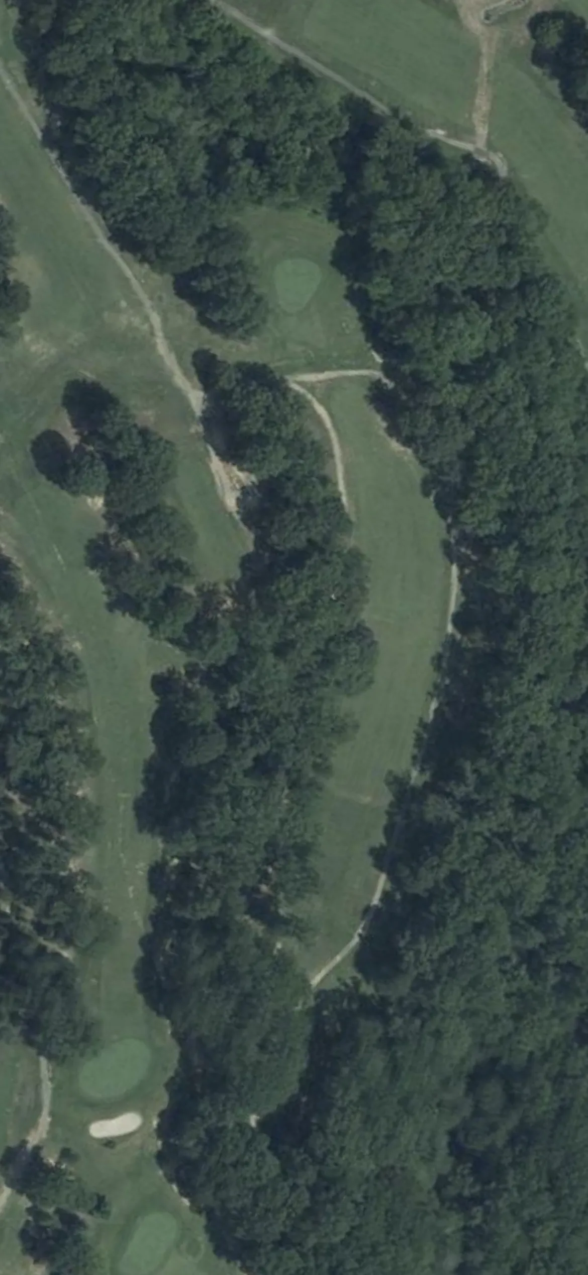 White Plains Golf Course hole 8 aerial preview, par 4, 358 yards