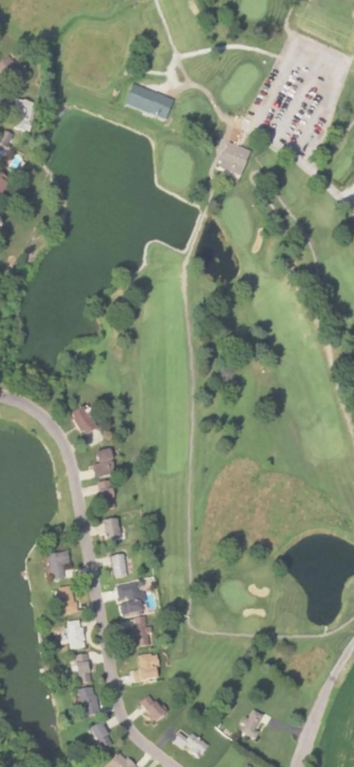 Tamarack Country Club hole 18 aerial preview, par 4, 415 yards