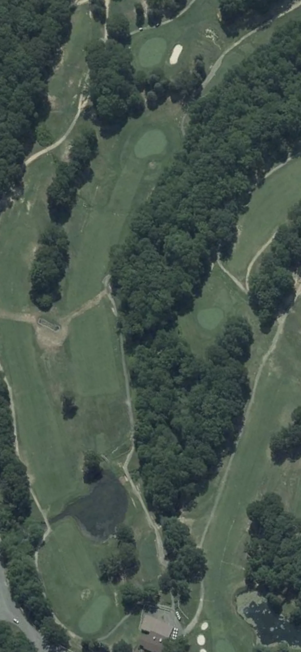 White Plains Golf Course hole 10 aerial preview, par 4, 390 yards