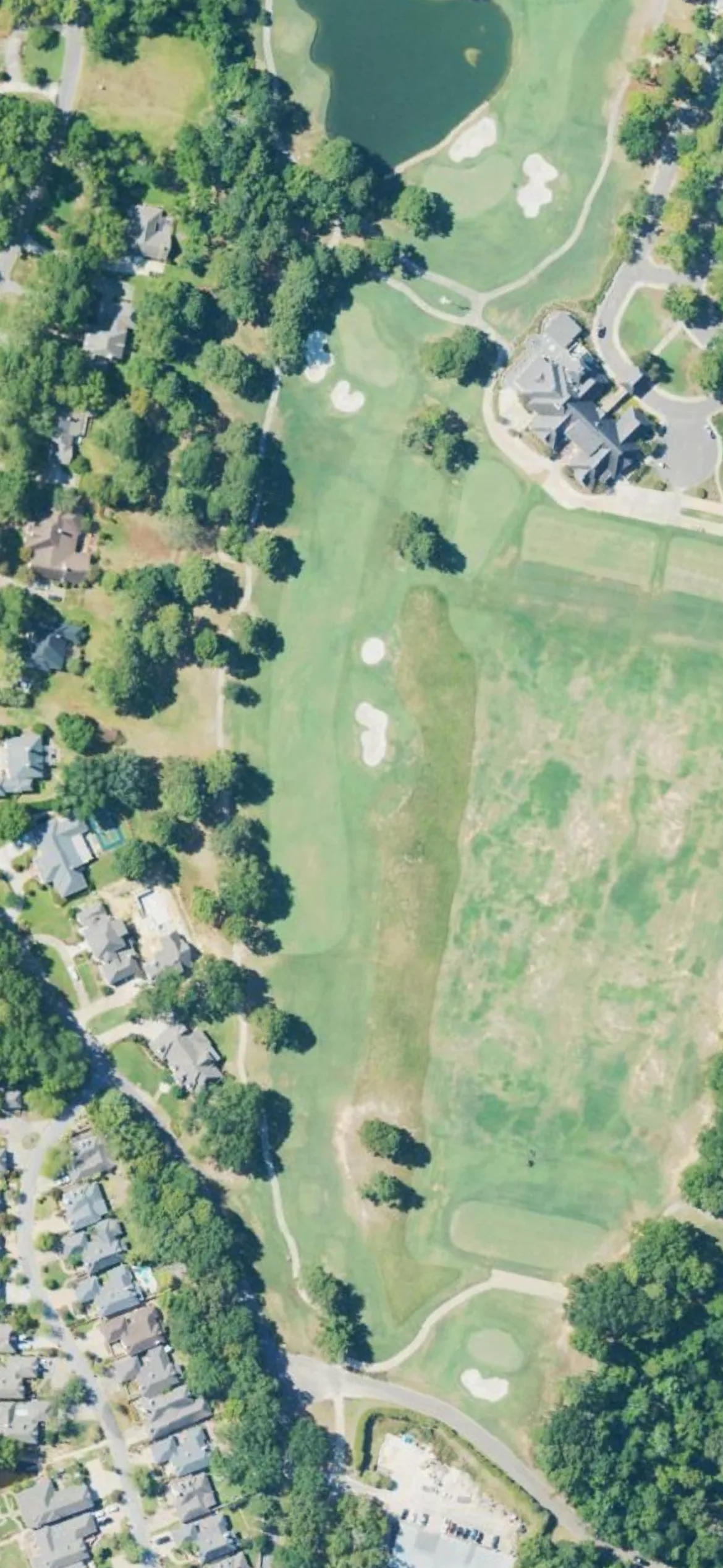 Canebrake Country Club - Canebrake Golf Club hole 9 aerial preview, par 4, 434 yards