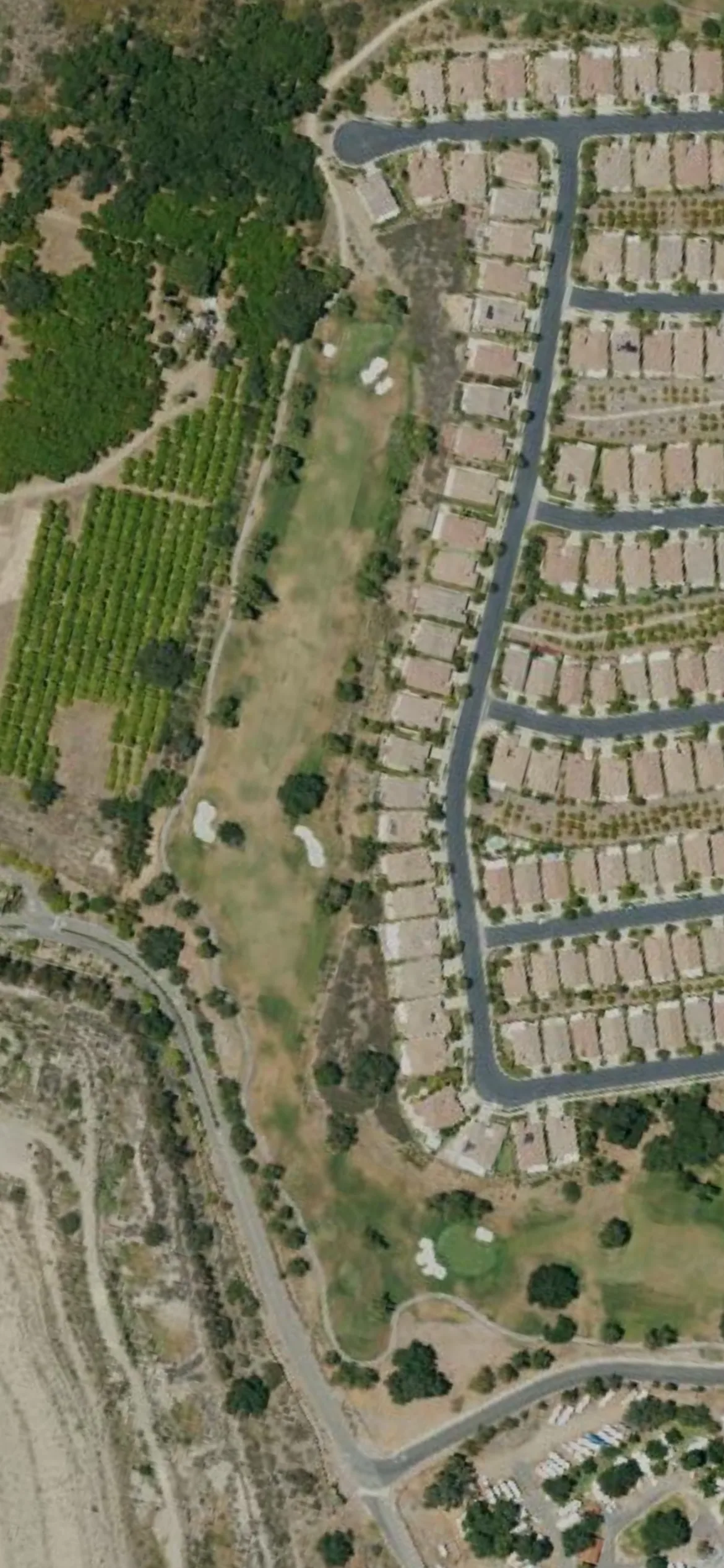 Glen Ivy Golf Club hole 7 aerial preview, par 5, 531 yards