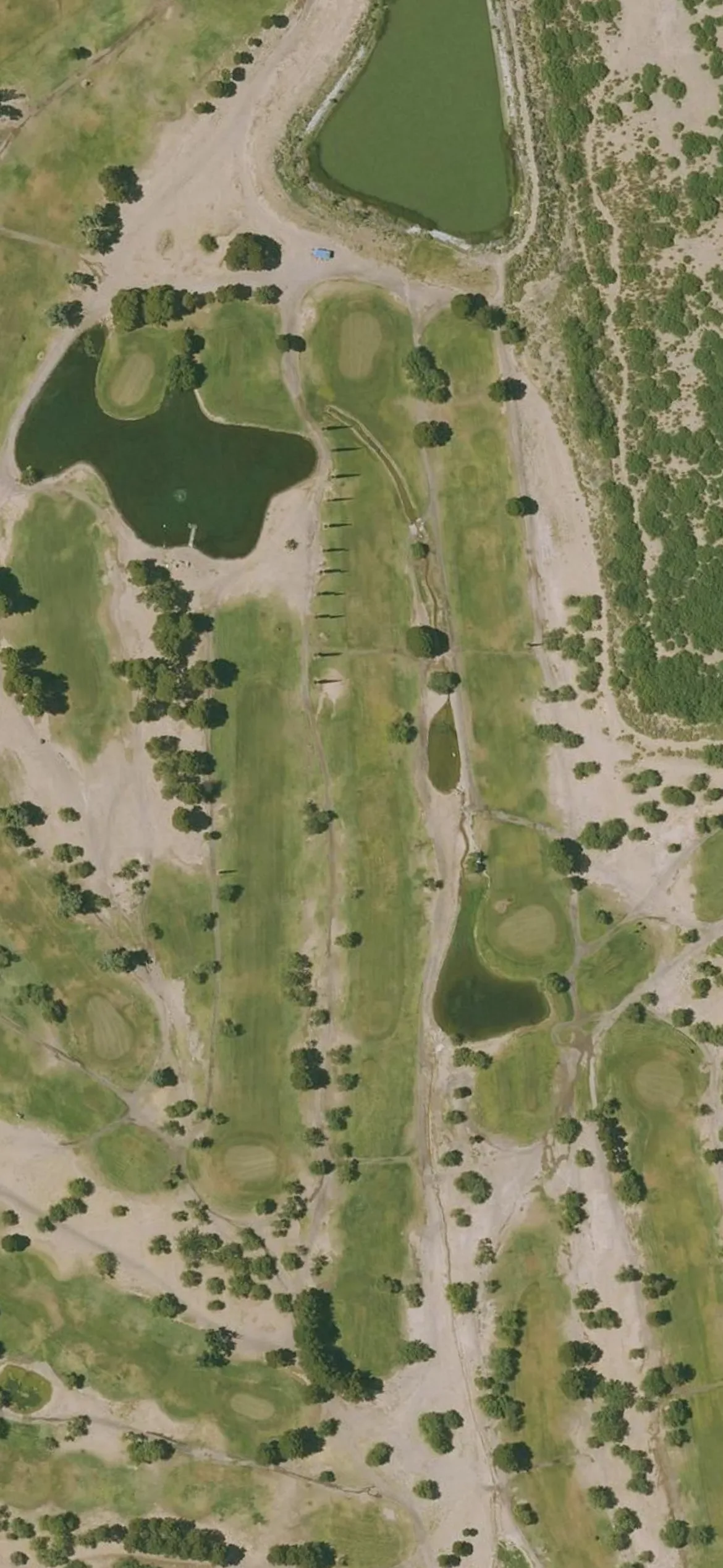 Safford Mt Graham GC hole 11 aerial preview, par 5, 527 yards