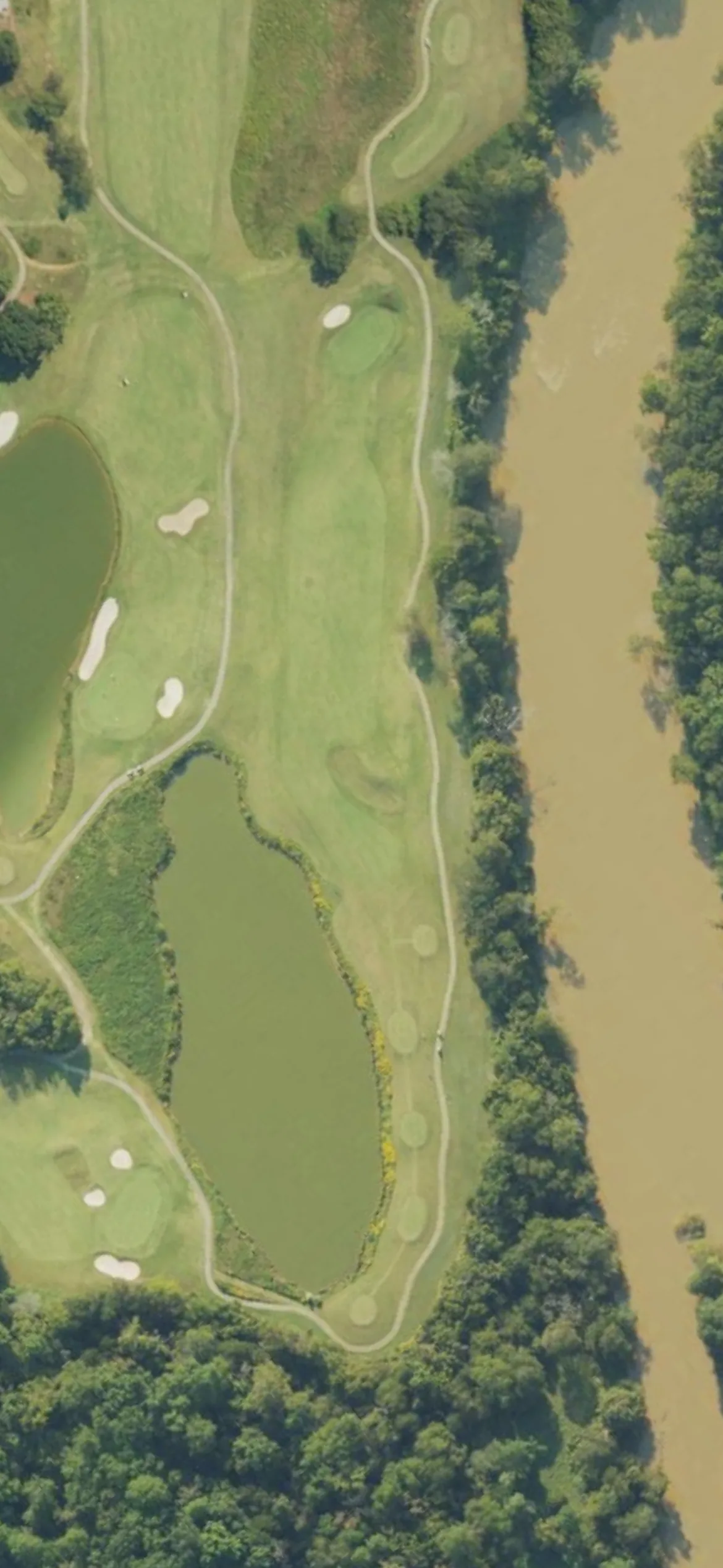 Salem Glen CC hole 5 aerial preview, par 4, 408 yards
