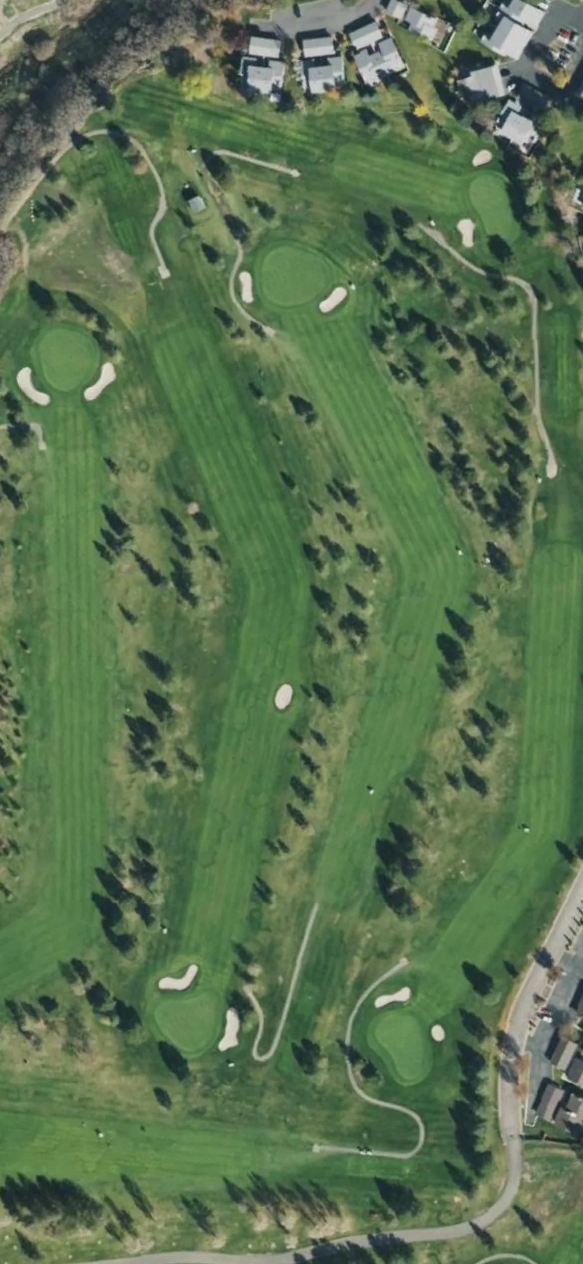 Glenmoor GC hole 6 aerial preview, par 4, 445 yards
