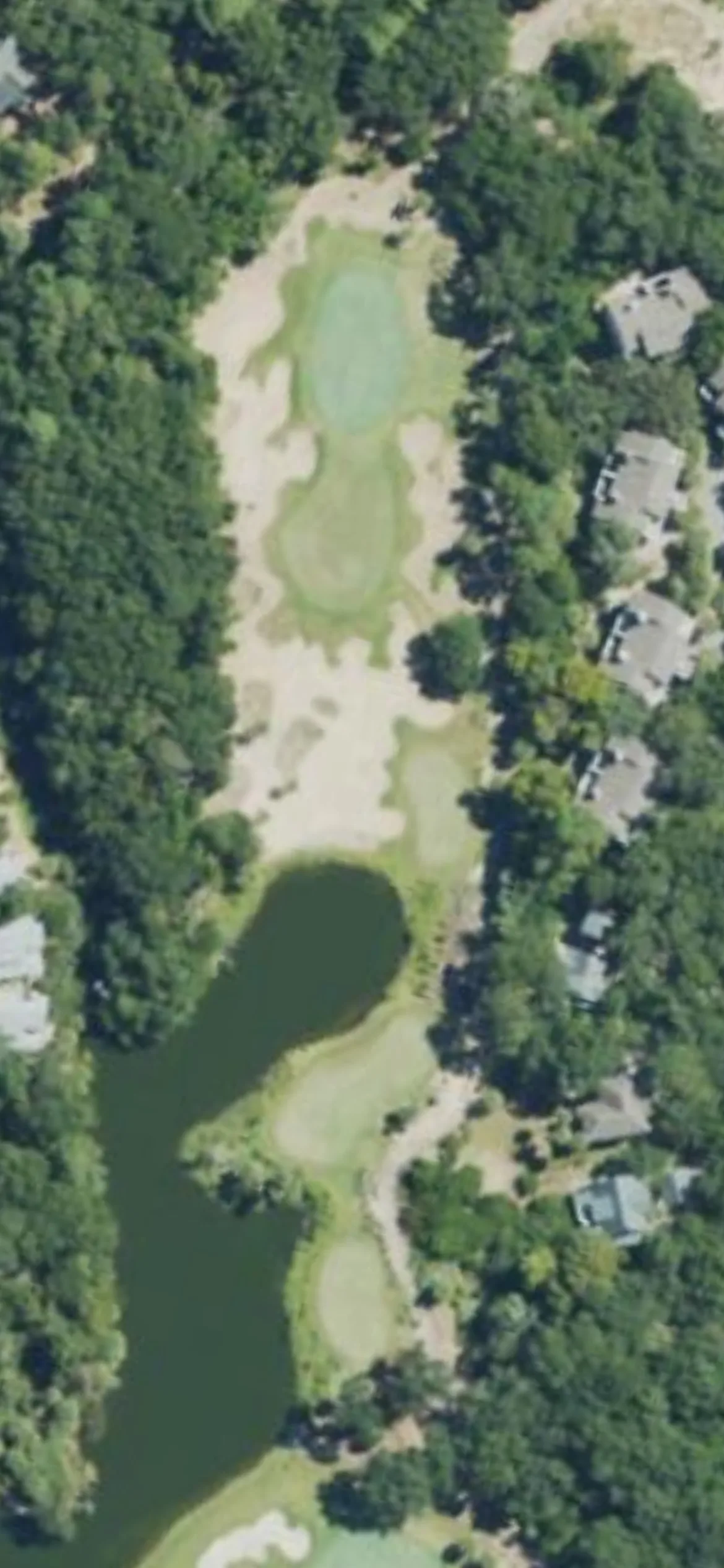 Bald Head Island Club hole 13 aerial preview, par 3, 210 yards
