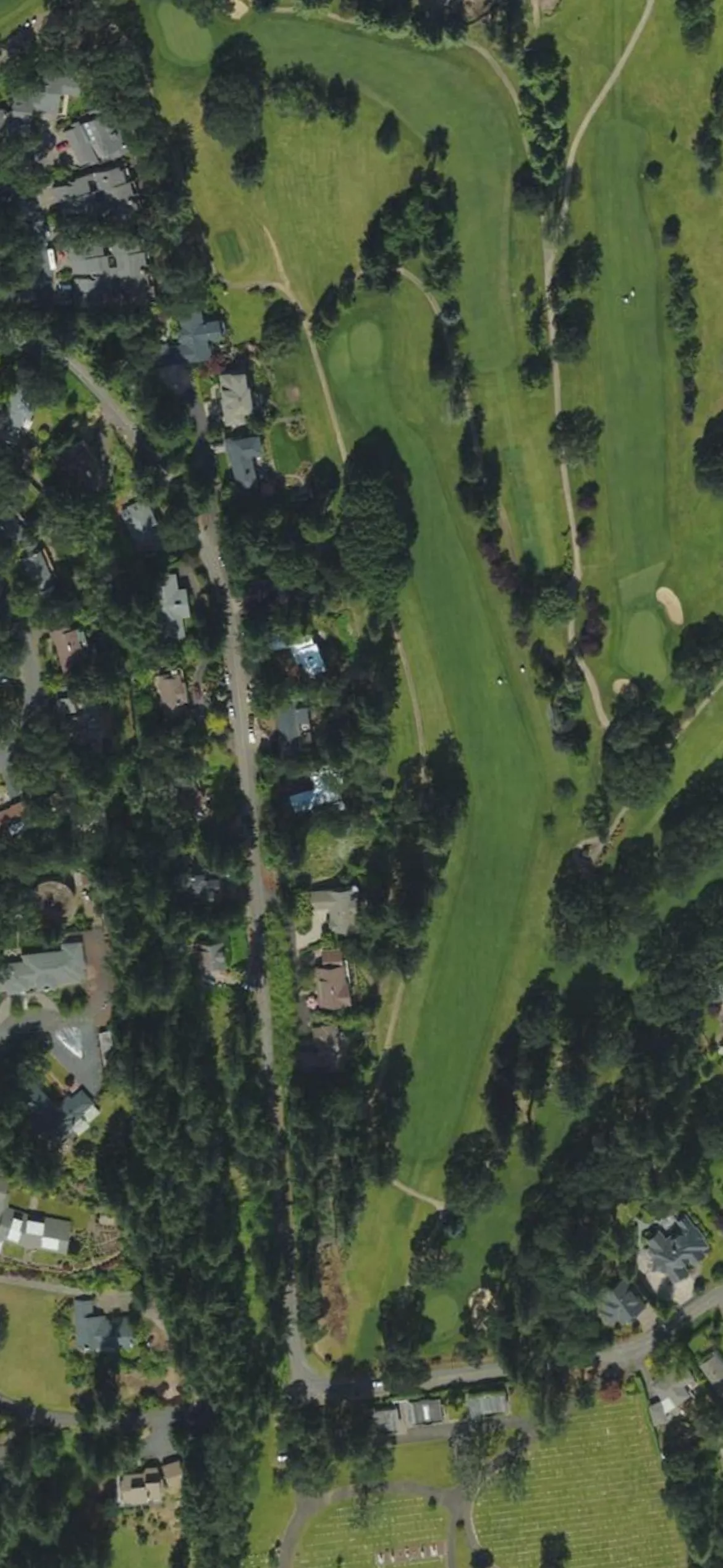 Corvallis Club hole 12 aerial preview, par 5, 495 yards