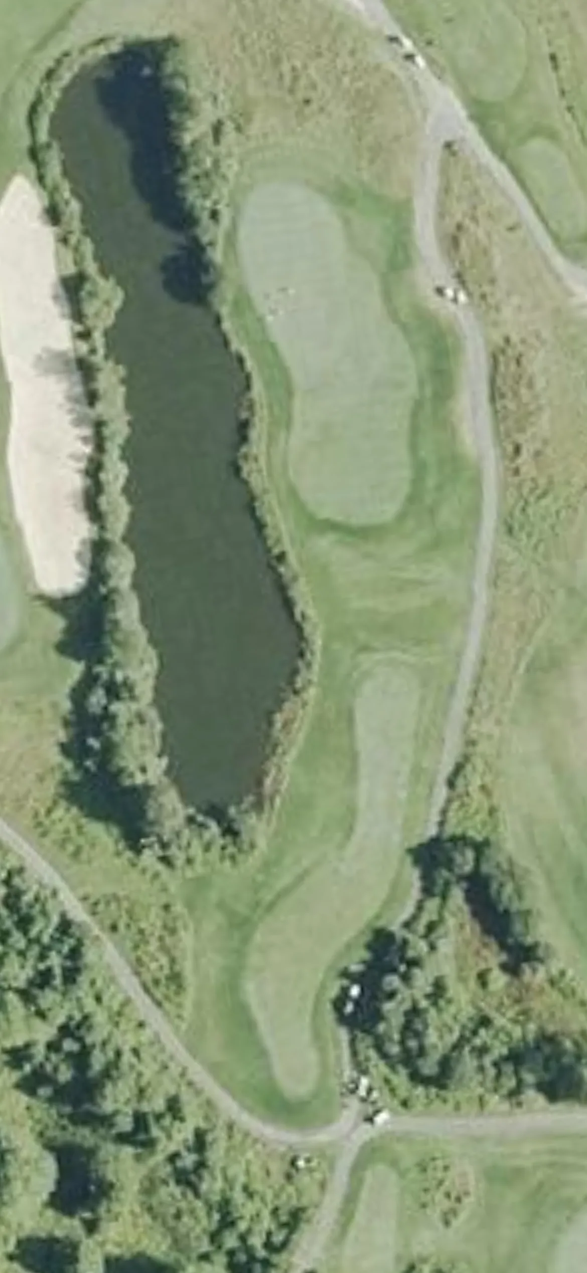 Olde Scotland Links hole 3 aerial preview, par 3, 166 yards