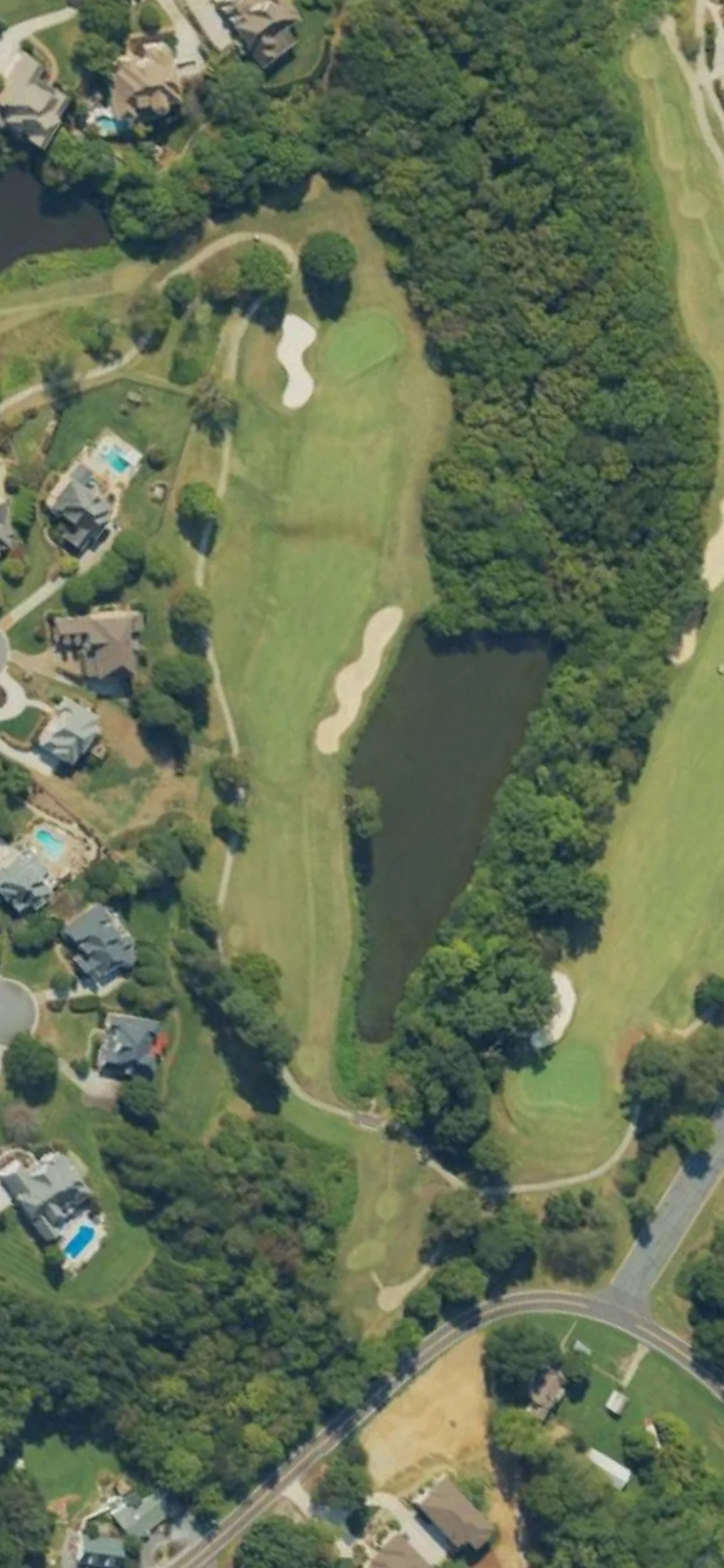 Salem Glen CC hole 11 aerial preview, par 4, 347 yards