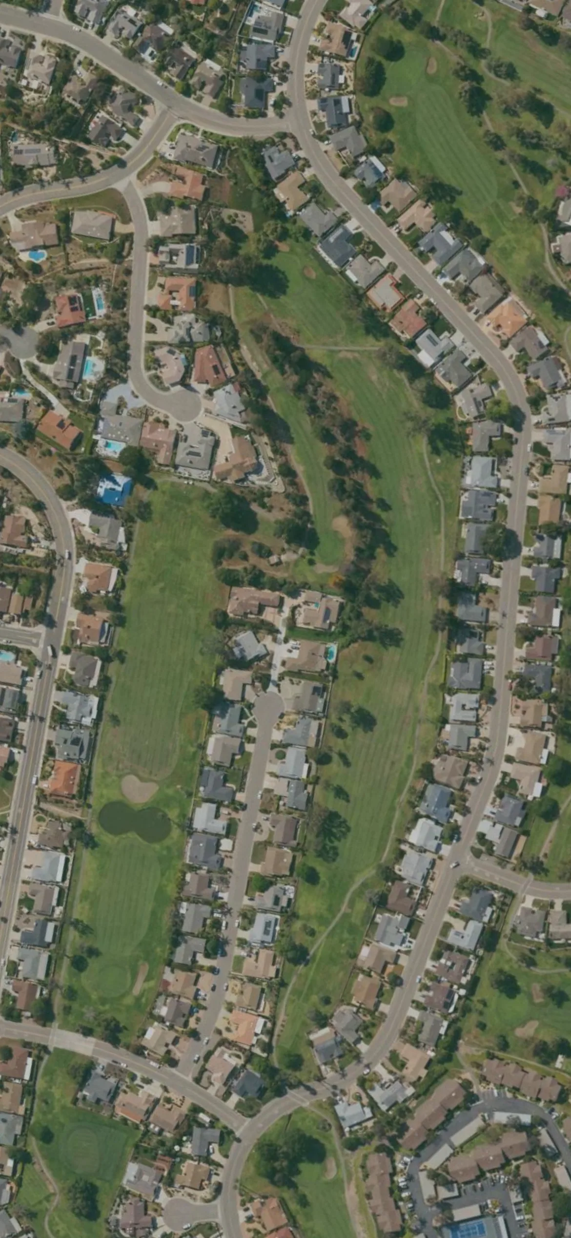 The Links at Lakehouse hole 12 aerial preview, par 5, 606 yards