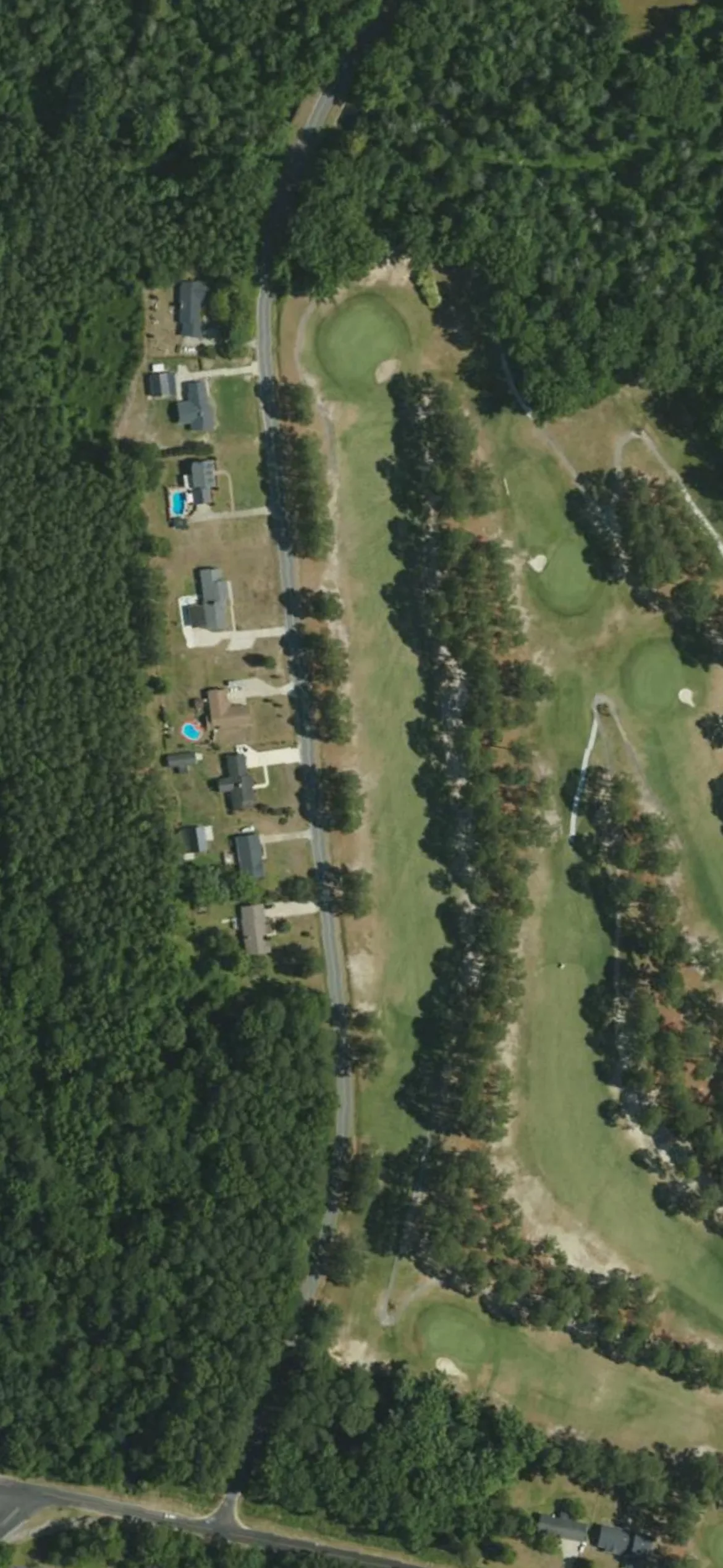 Southern Wayne CC hole 15 aerial preview, par 5, 501 yards