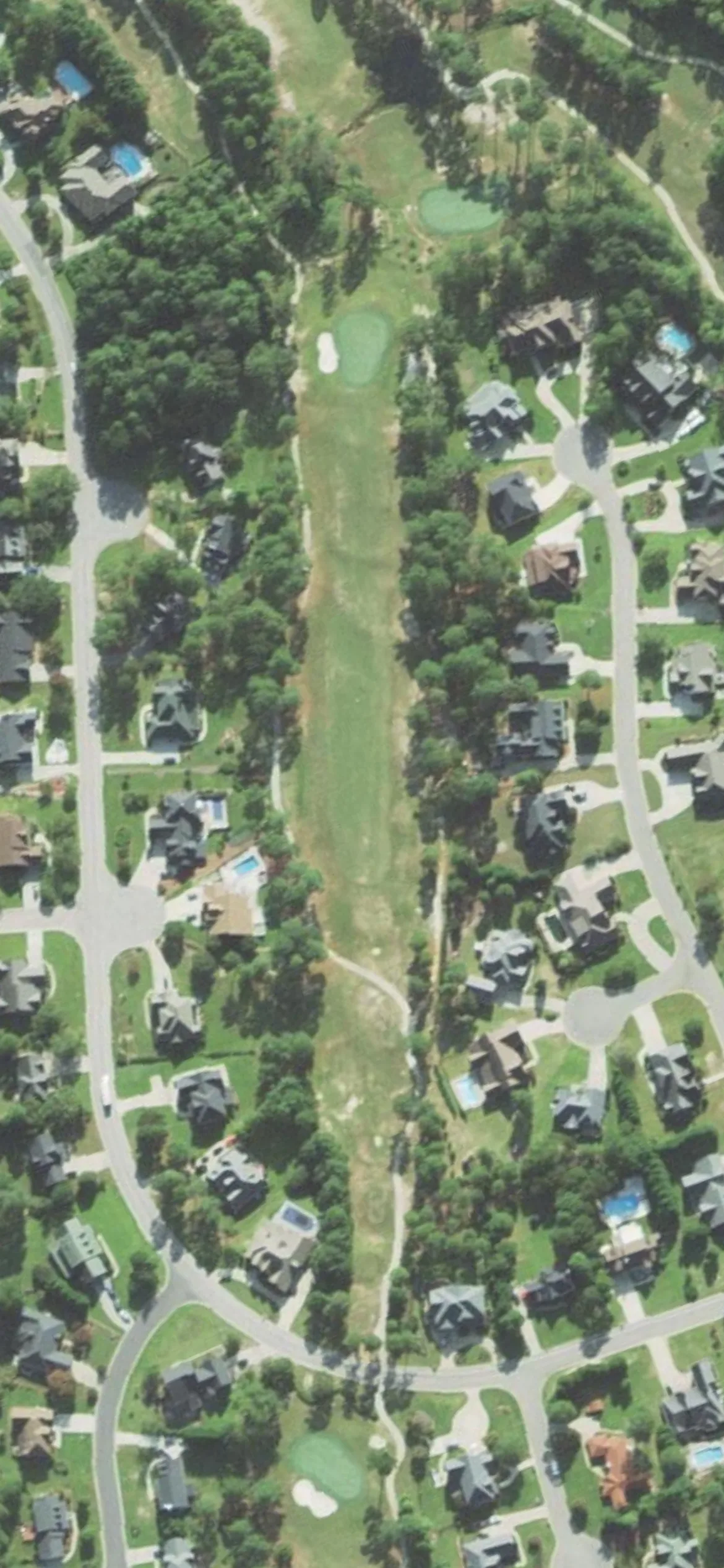 King's Grant G&CC hole 8 aerial preview, par 4, 407 yards