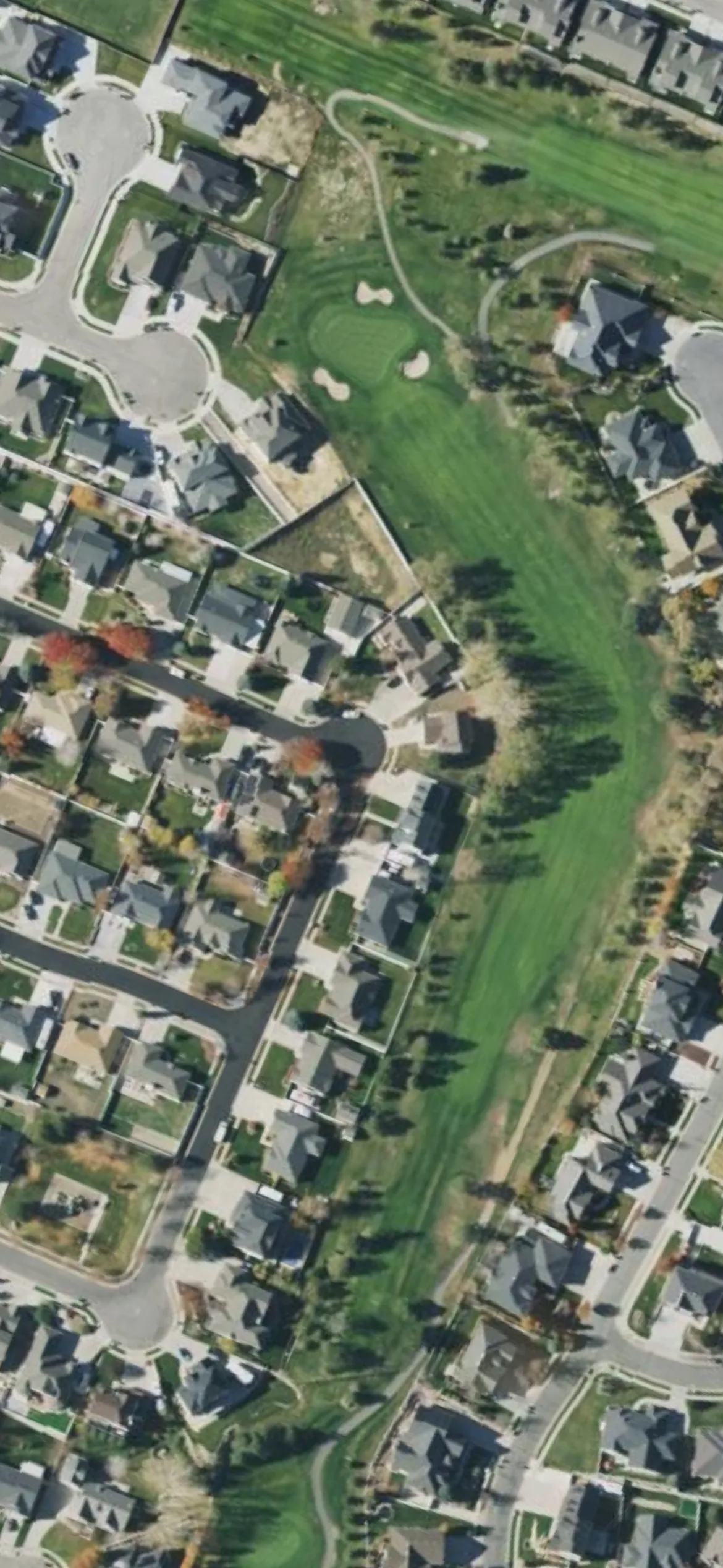 Glenmoor GC hole 17 aerial preview, par 4, 380 yards