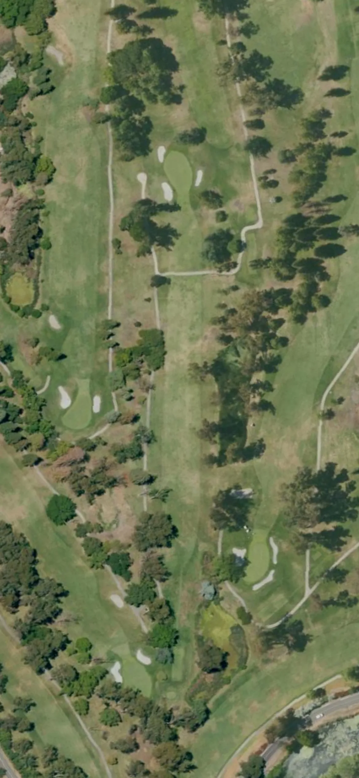 Stockton GCC hole 17 aerial preview, par 4, 435 yards
