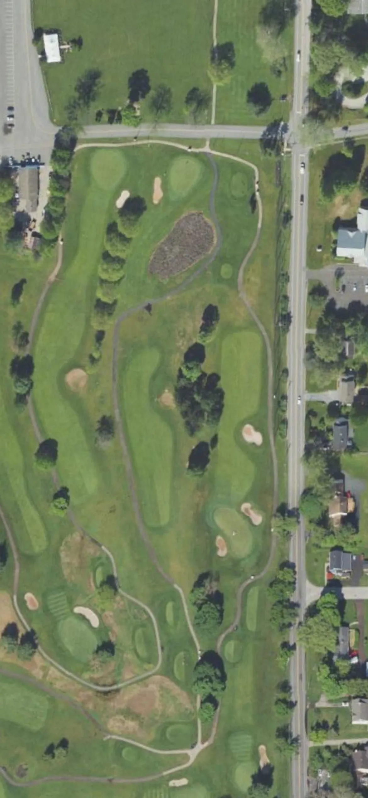 The Club at Shannondell hole 9 aerial preview, par 4, 385 yards