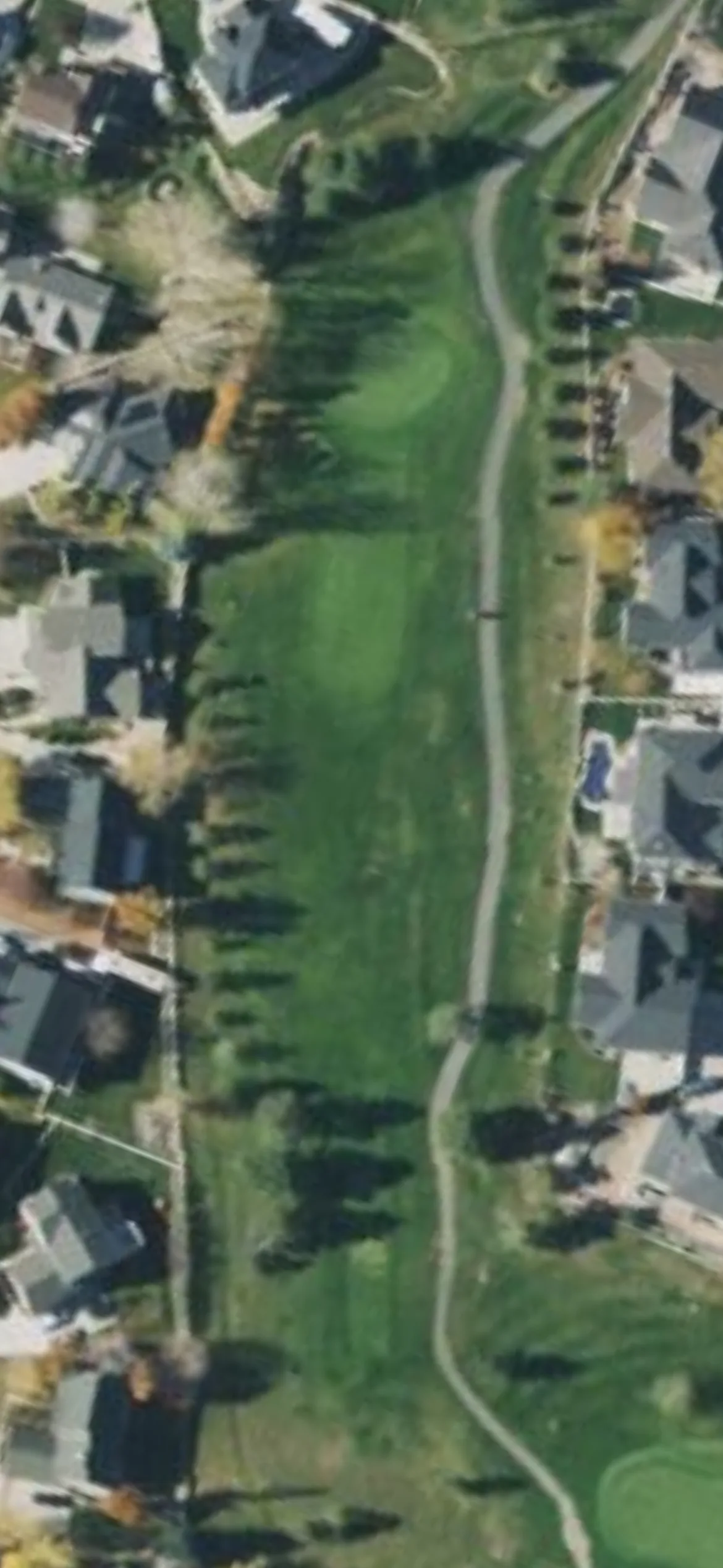 Glenmoor GC hole 16 aerial preview, par 3, 170 yards