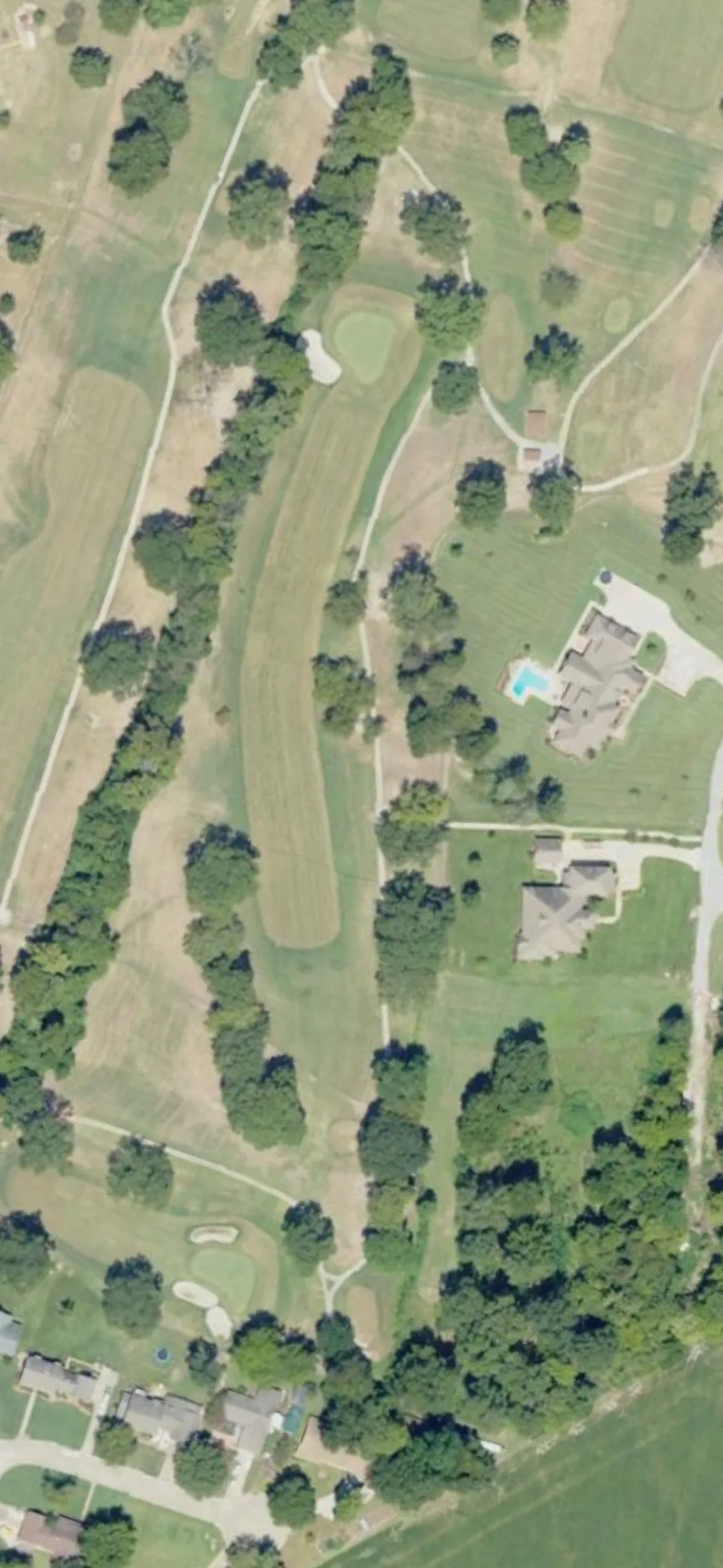 Greenville Country Club hole 13 aerial preview, par 4, 382 yards