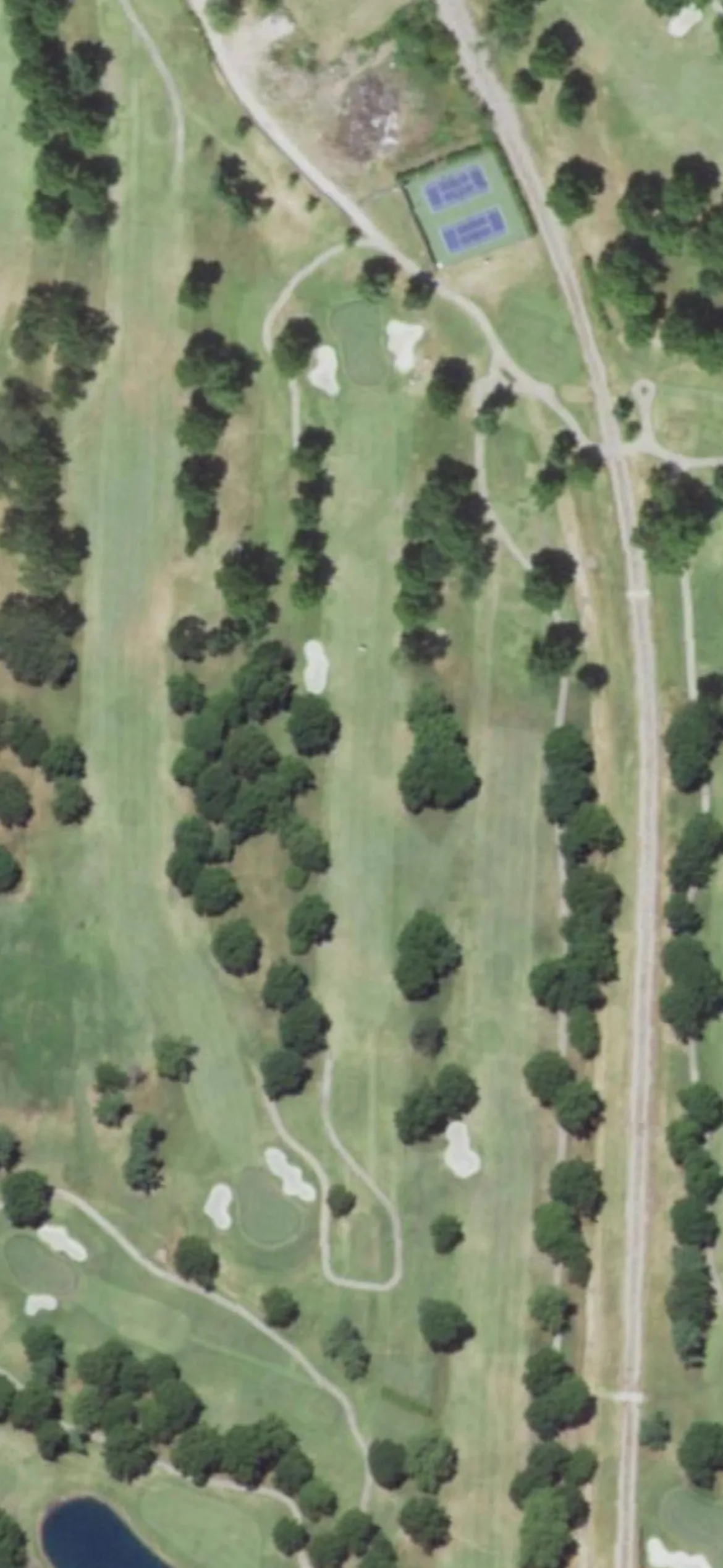 Twin Hills Golf & Country Club hole 17 aerial preview, par 4, 403 yards