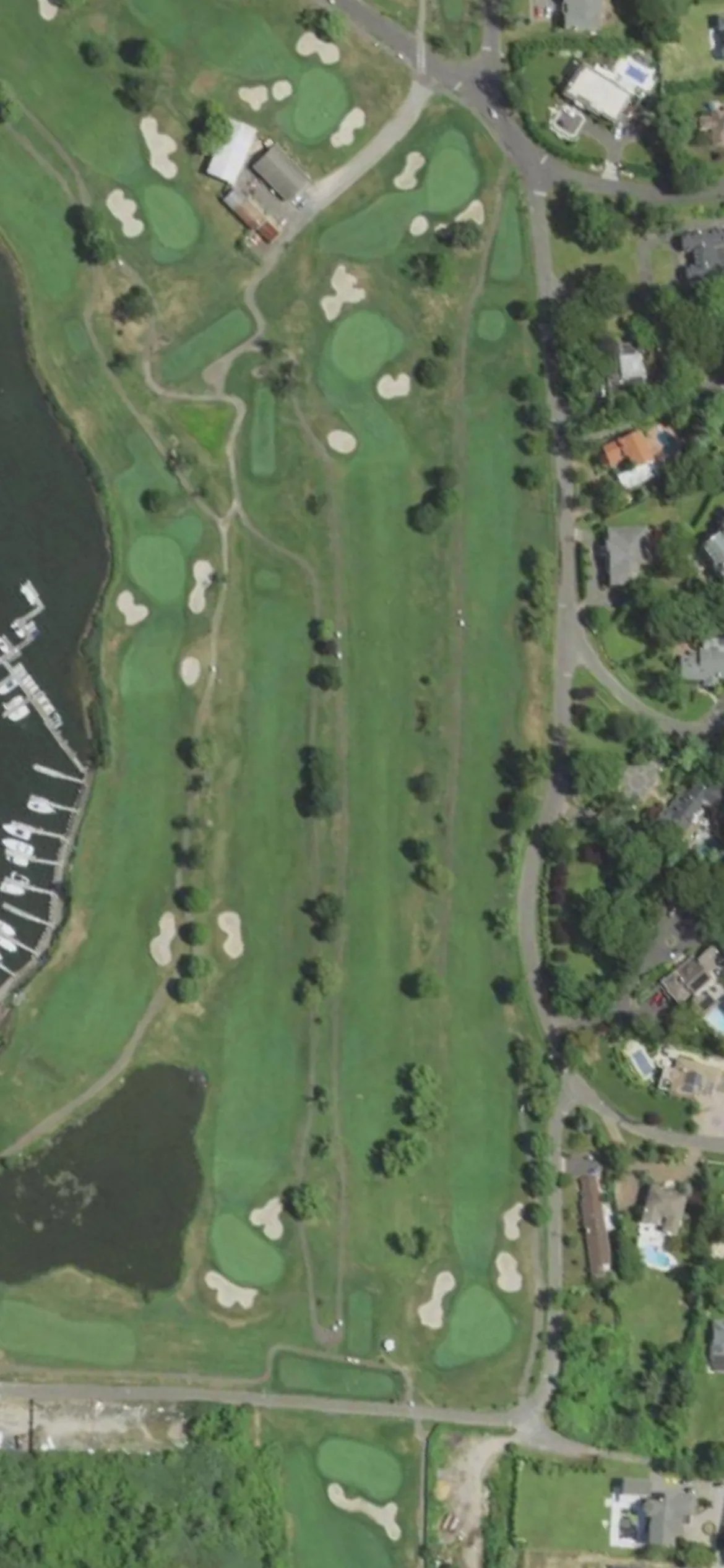 Lawrence Yacht & Country Club hole 3 aerial preview, par 4, 454 yards
