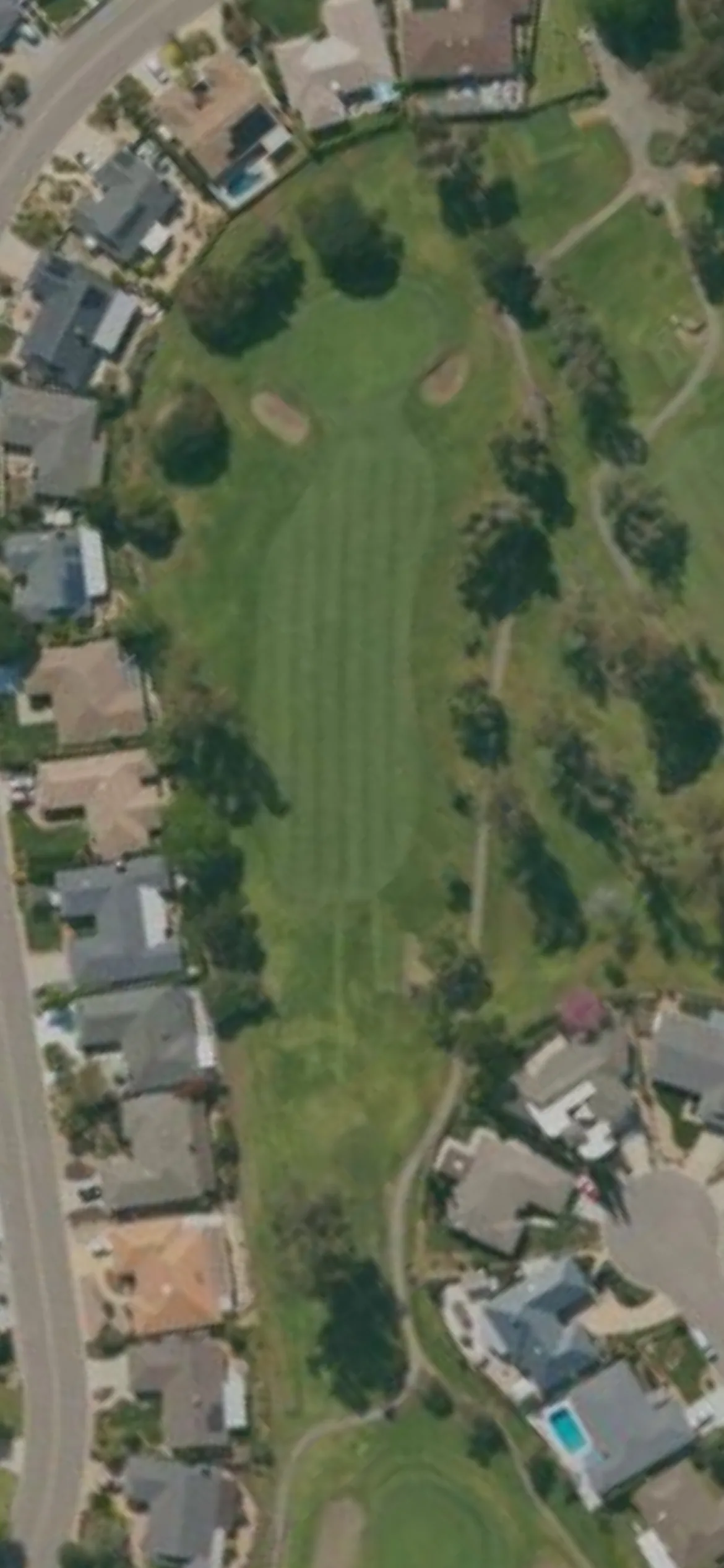 The Links at Lakehouse hole 3 aerial preview, par 3, 203 yards